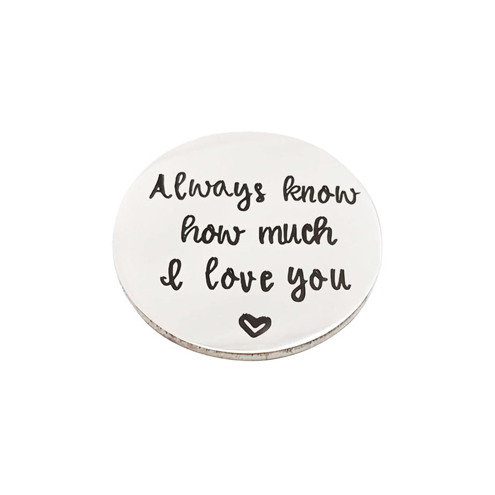 Heartfelt Pewter Pocket Tokens - 'Always Remember How Much I Love You' Keepsake | Romantic Love Token & Pocket Hug Gift for Boyfriend/Girlfriend | Perfect for Anniversaries, Long-Distance Relationships & Daily Encouragement