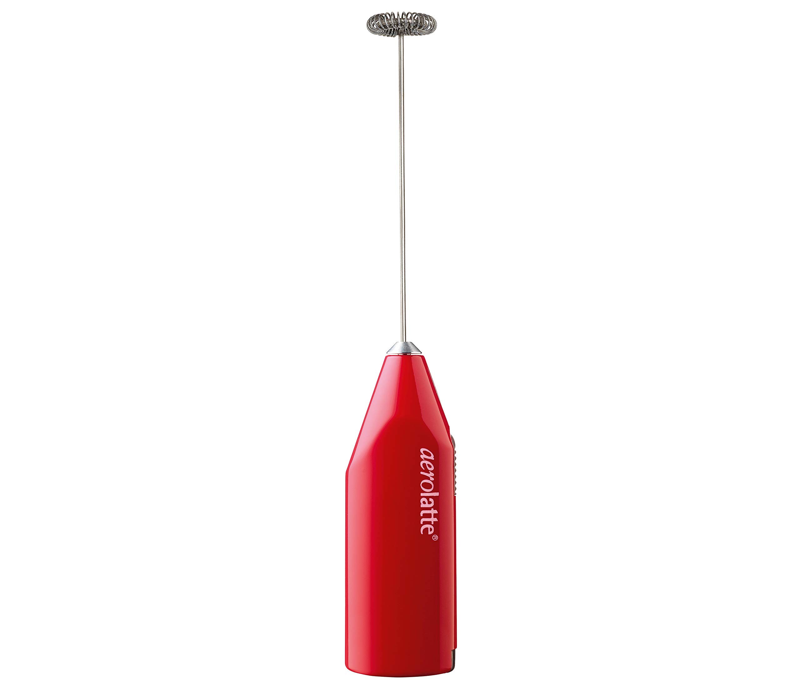 Aerolatte 8.5-Inch Red Milk Frother - Handheld Electric Whisk for Perfect Cappuccino, Latte & Hot Chocolate Foam at Home