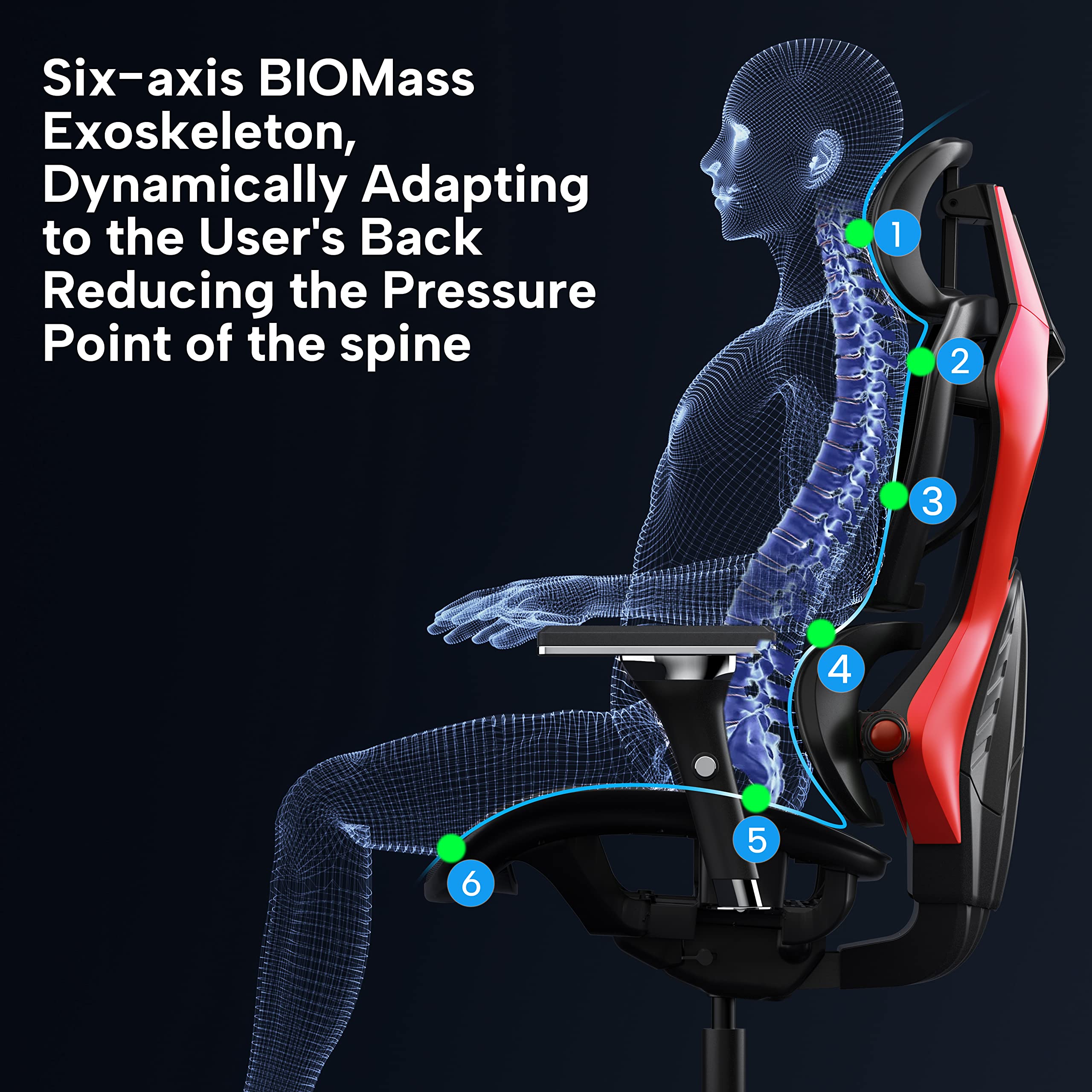 EUREKA ERGONOMIC Typhon Gaming Chair - Ergonomic Office Chair with Lumbar Support & 4D Adjustable Armrests, Breathable Mesh High Back Computer Chair with Seat Depth Adjustment (Black/Red) - Perfect for Gaming, Home Office & Long Work Sessions