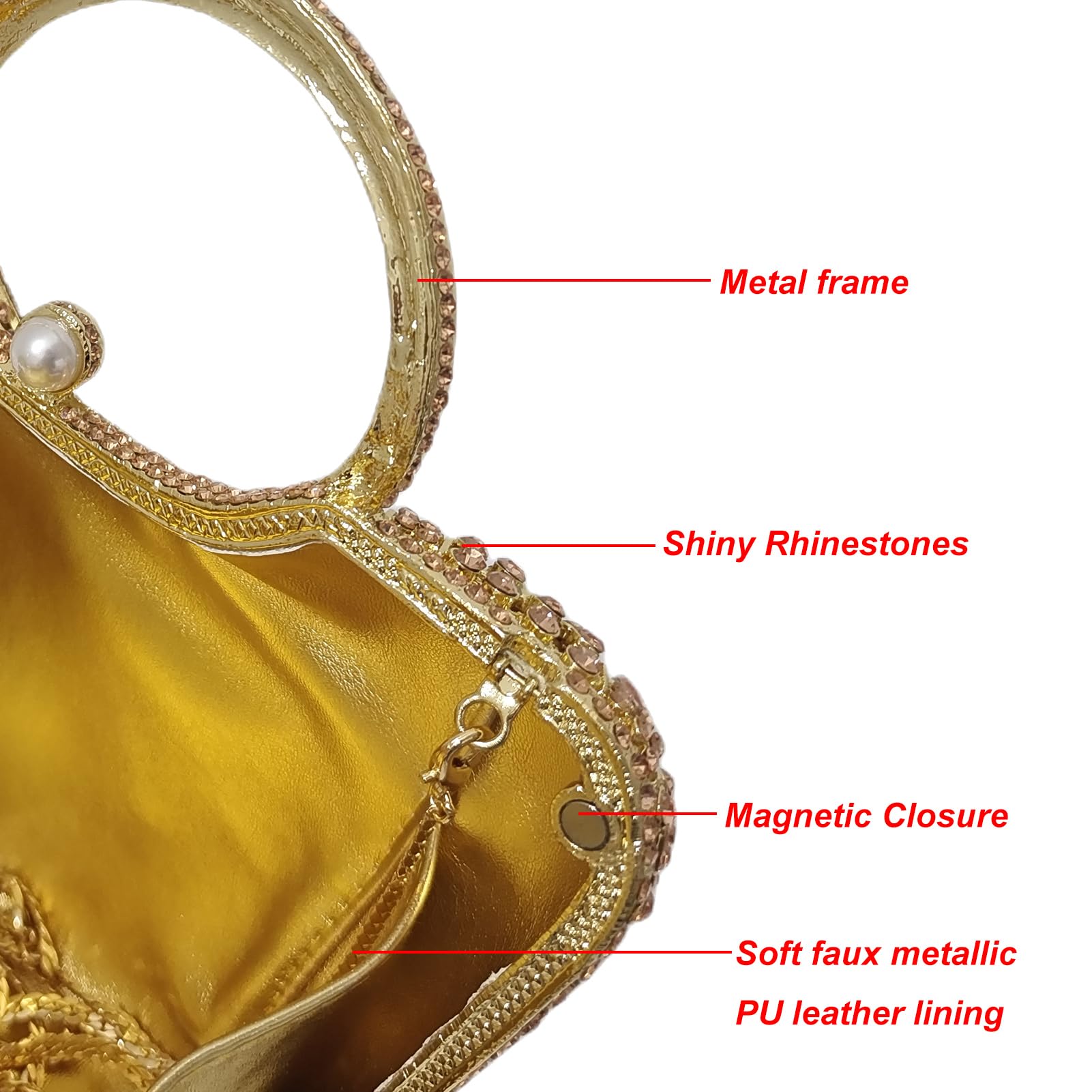 Elegant Crystal Basket Clutch for Women - Rhinestone Evening Bag for Wedding, Formal Party & Banquet | Perfect for Prom, Bridal Shower & Special Occasions