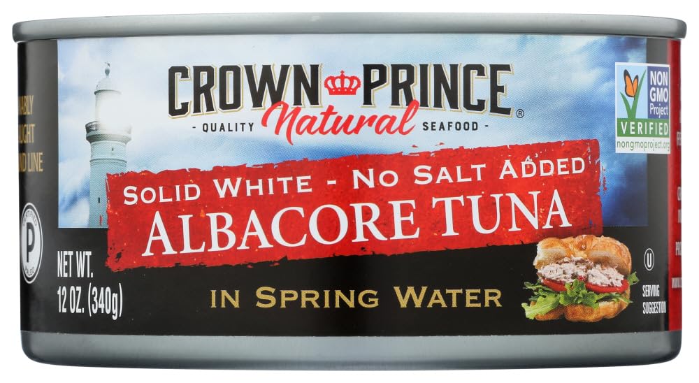 Premium Albacore Tuna in Water - No Salt Added, 12 Pack (12 Oz Cans) | Wild Caught, High Protein, Keto & Paleo Friendly | Perfect for Salads, Sandwiches, and Healthy Meal Prep