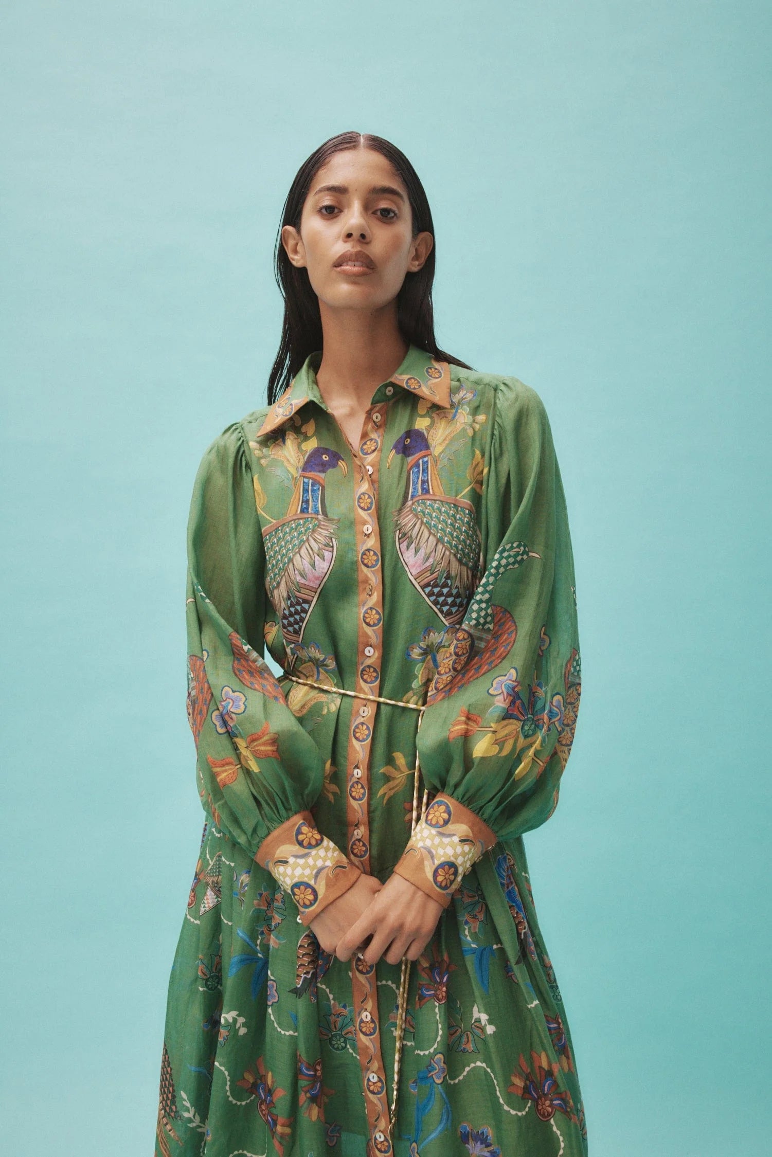 Stylish Birdie Shirtdress for Women - Casual & Elegant Floral Print Dress - Perfect for Office, Date Night & Summer Outings