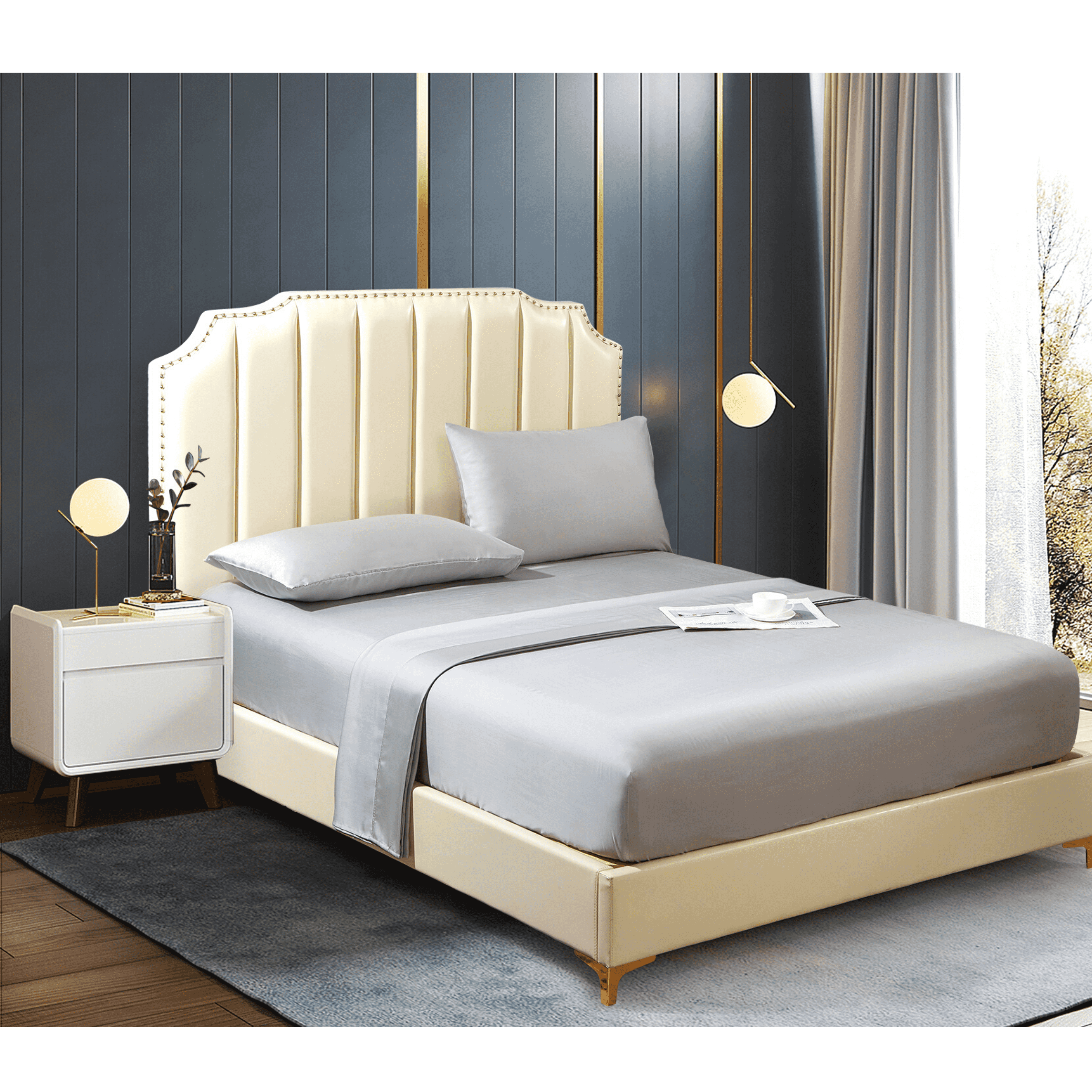100% Lyocell Bed Sheet Set - Queen Size, Soft & Breathable Luxury Bedding for Hot Sleepers - Perfect for Master Bedroom, Guest Room & Dorm Use