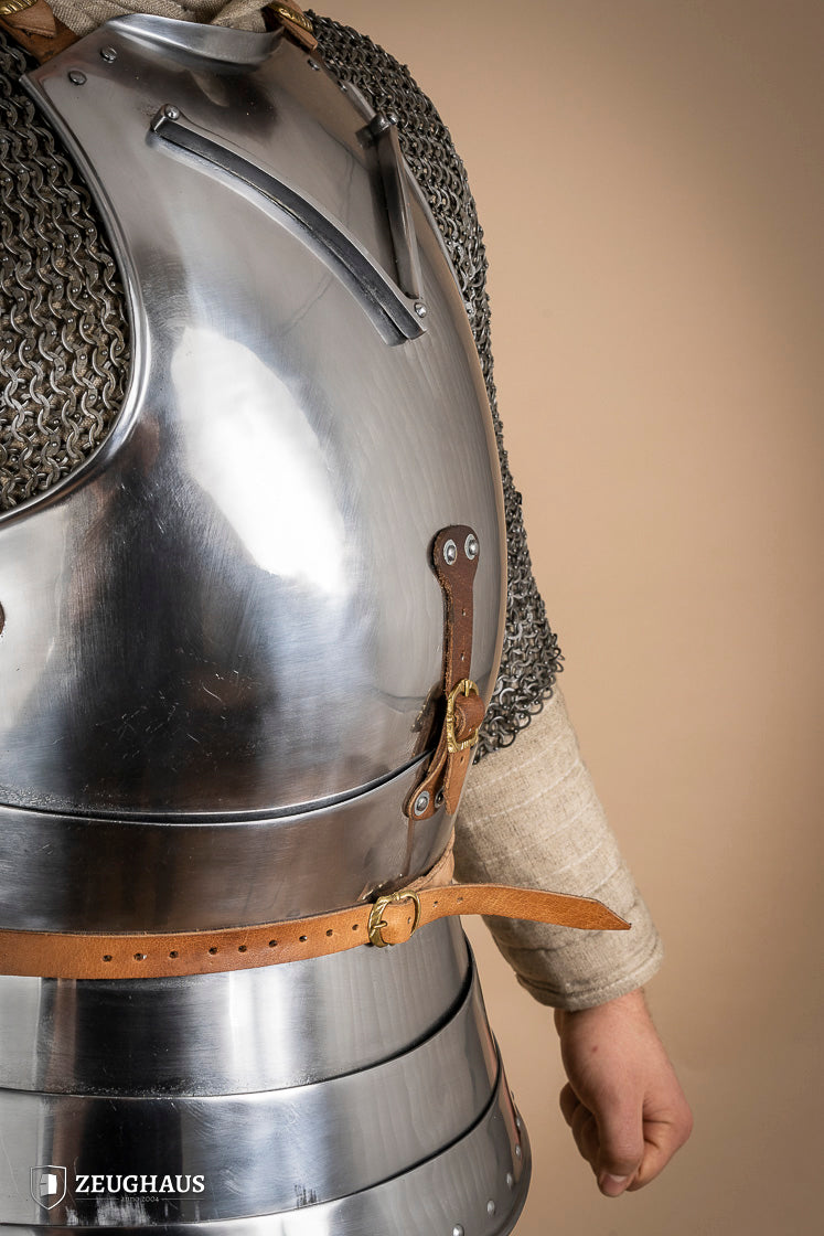 14th Century Italian Cuirass - 1.6mm Polished Steel Medieval Armor for LARP, Cosplay & Historical Reenactment