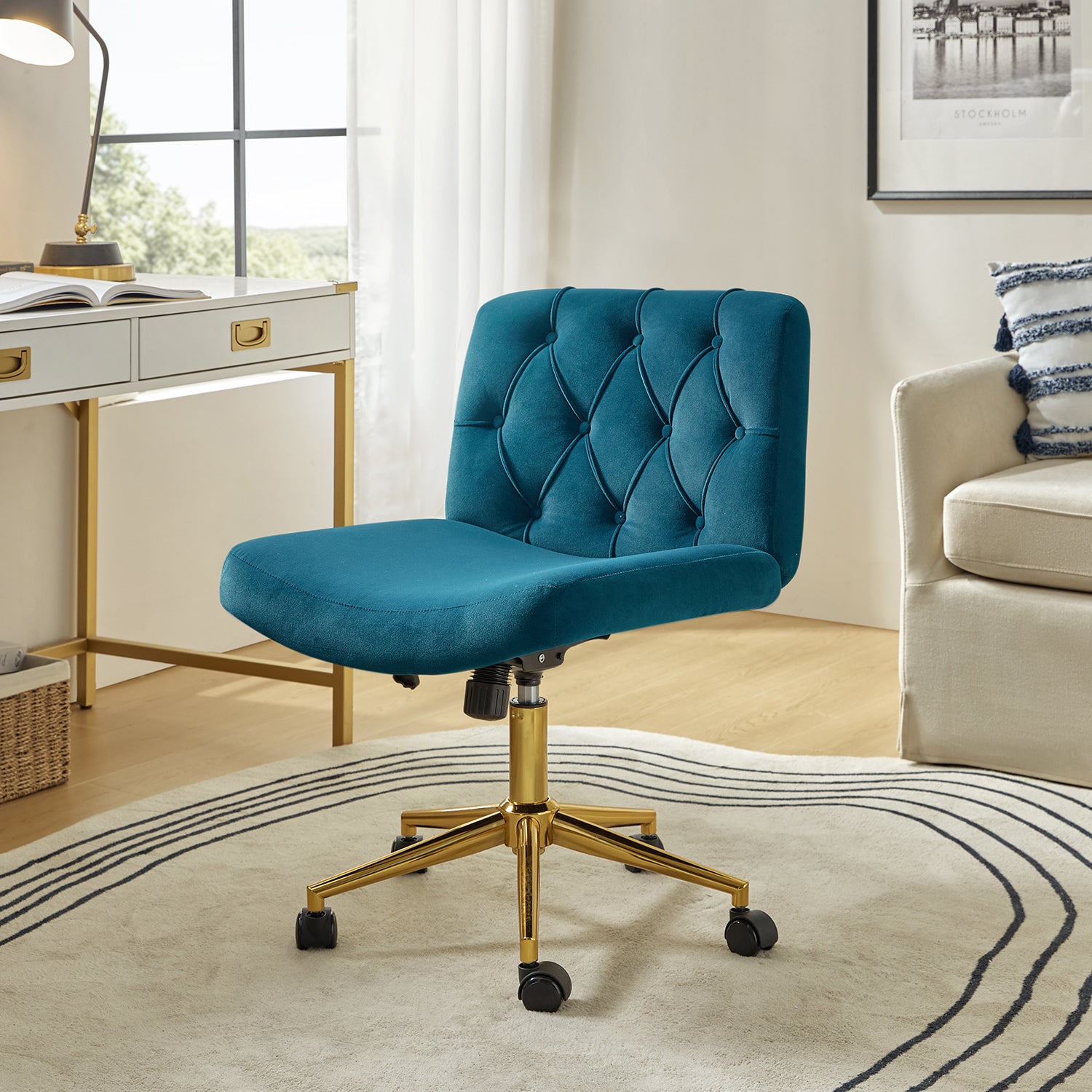 Norm Modern Flannel Adjustable Office Chair - Ergonomic Desk Chair for Home & Office Workspace, Perfect for Long Hours of Sitting
