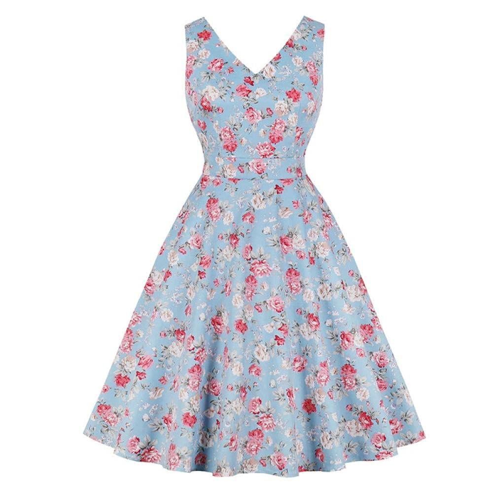 Vintage Floral High Waist Skirt with Pockets - Women's Retro Dress for Casual Wear, Date Night & Summer Outfits | YLDCN