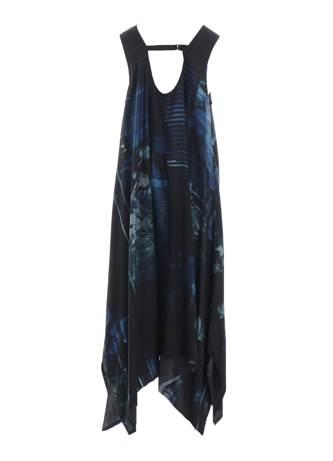 Cupro Blurry Flower Print Belted Tent Dress - Elegant Boho Chic Summer Maxi Dress for Beach, Vacation & Casual Outings