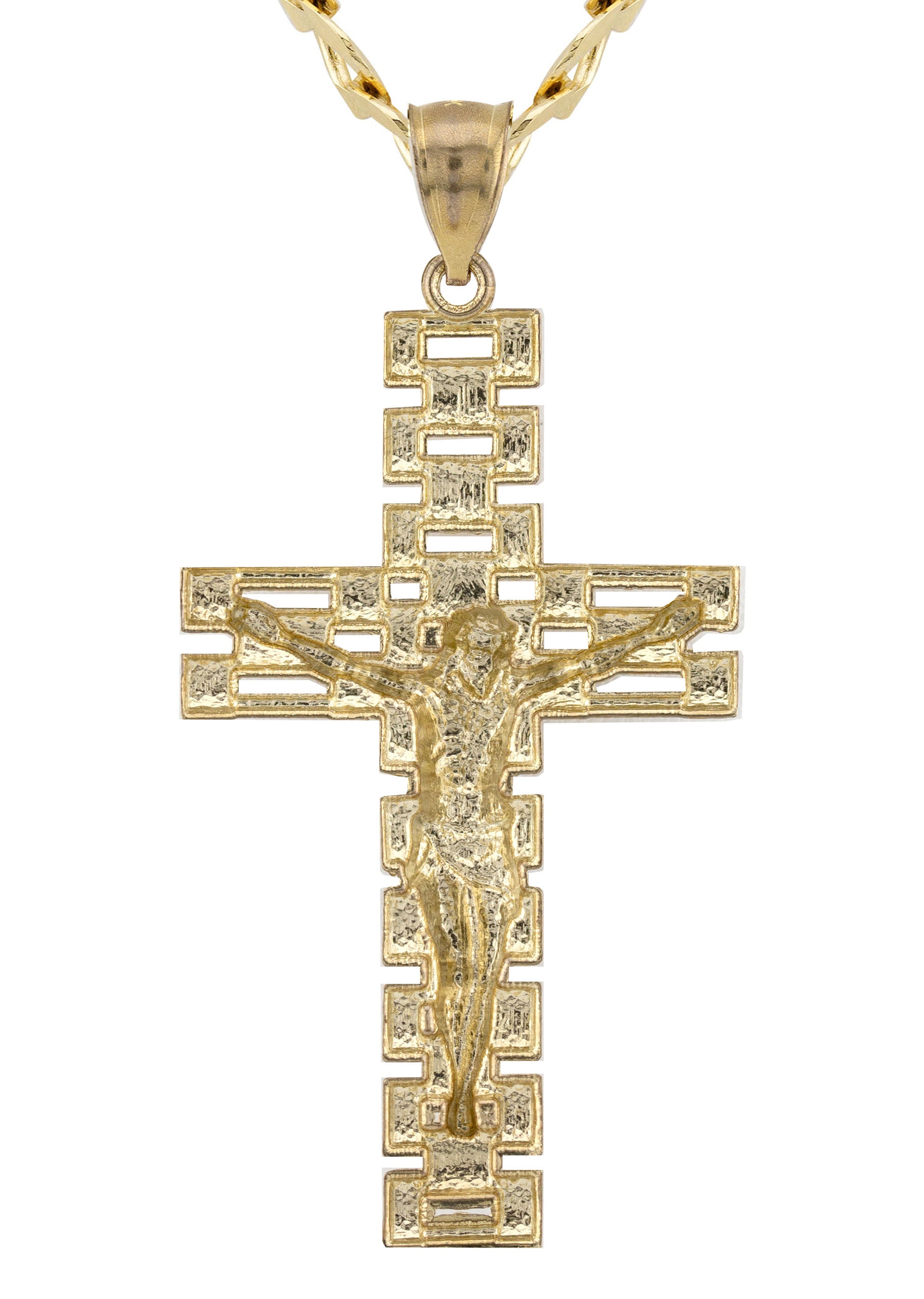 10K Yellow Gold Cross Necklace for Women & Men - Small 9g & Large 17g - Perfect for Everyday Wear, Gifts & Religious Occasions