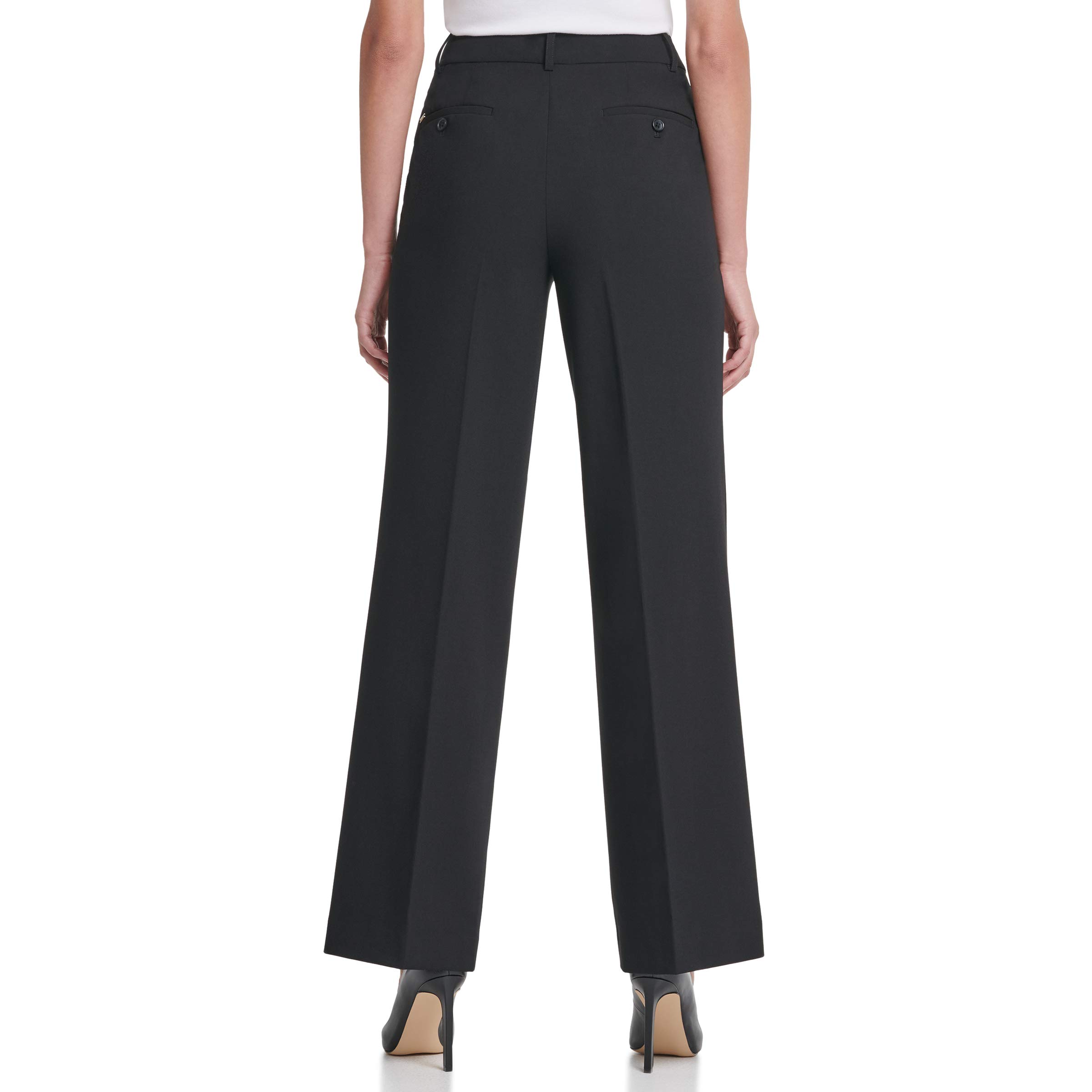 DKNY Women's Wide Leg Suit Pants - Professional Office Trousers for Business & Formal Wear | Comfortable Stretch Work Pants for Women