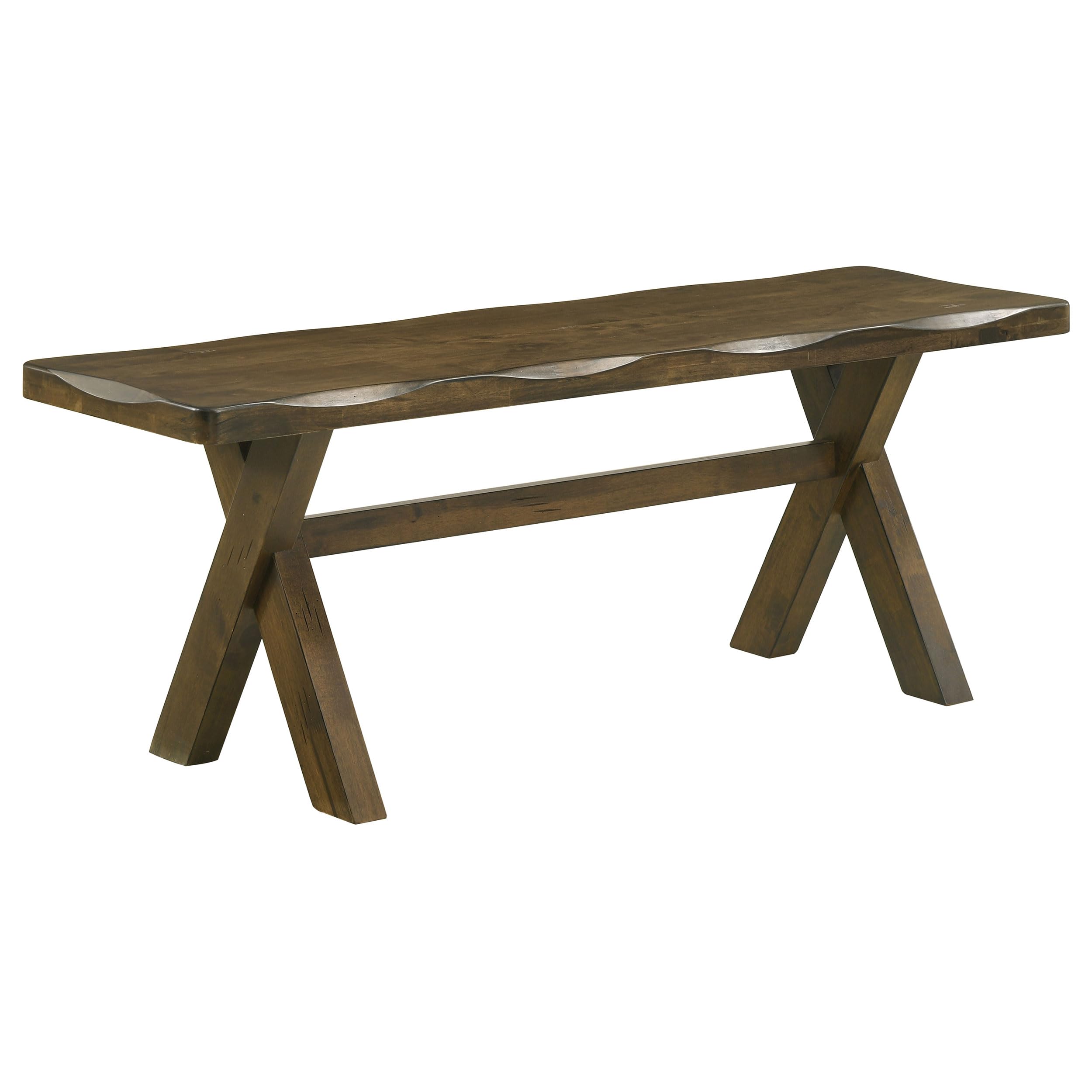 Coaster Furniture Alston Bench in Knotty Nutmeg Finish - Stylish and Durable Wooden Entryway Bench for Hallway, Living Room, or Bedroom Decor