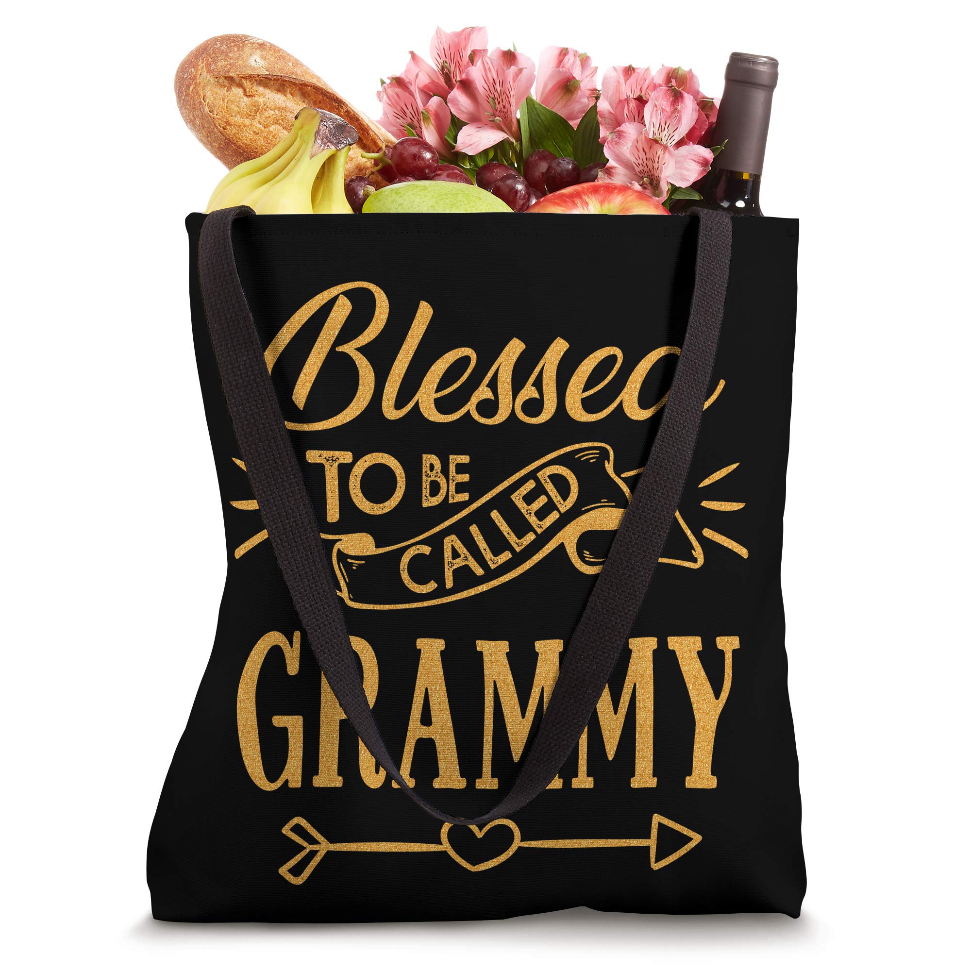Blessed To Be Called Grammy Tote Bag - Cute Mother's Day Gift for Women - Large Canvas Tote for Shopping, Beach & Daily Use