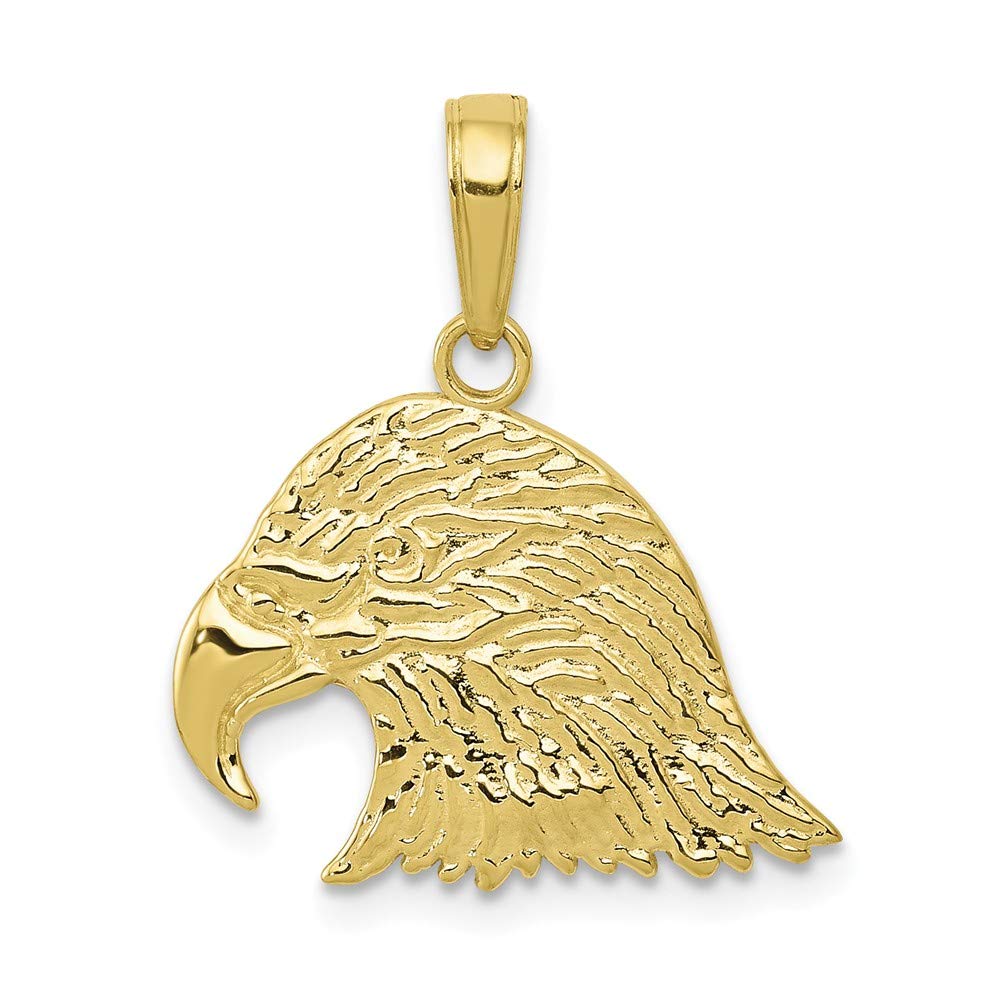 10k Yellow Gold Eagle Head Pendant Charm - Durable Solid Gold Jewelry for Men & Women - Perfect for Necklaces, Bracelets & Gifts