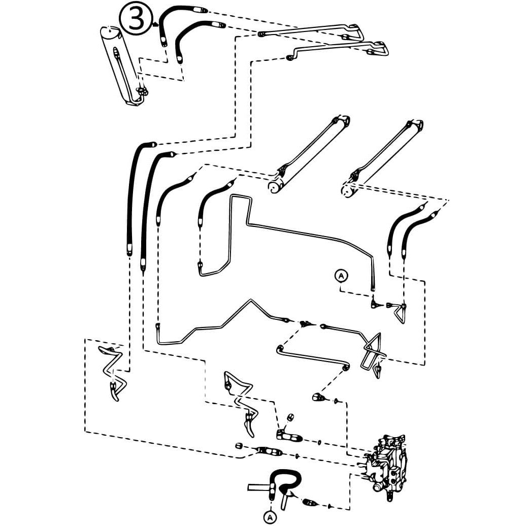 Bobcat T140 Hydraulic Hose for Loader Bucket Tilt Cylinder - 3 Bore End Replacement Part | Compatible with Skid Steer Loaders & Construction Equipment