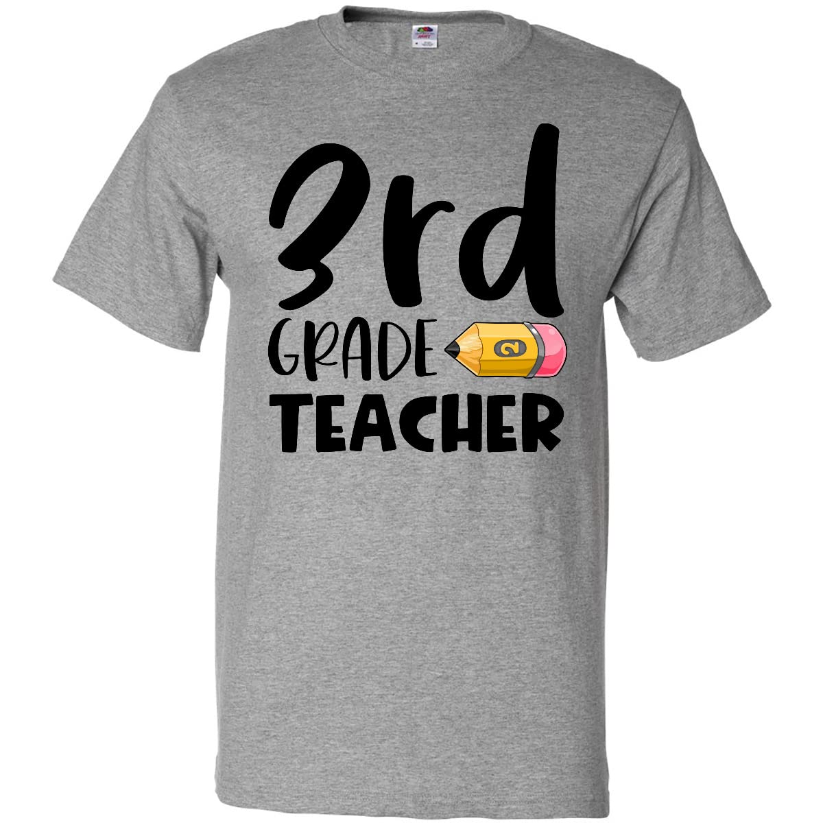 Inktastic Third Grade Teacher Pencil Graphic T-Shirt - Fun & Comfortable Tee for Educators, Back to School, Classroom Appreciation Gifts