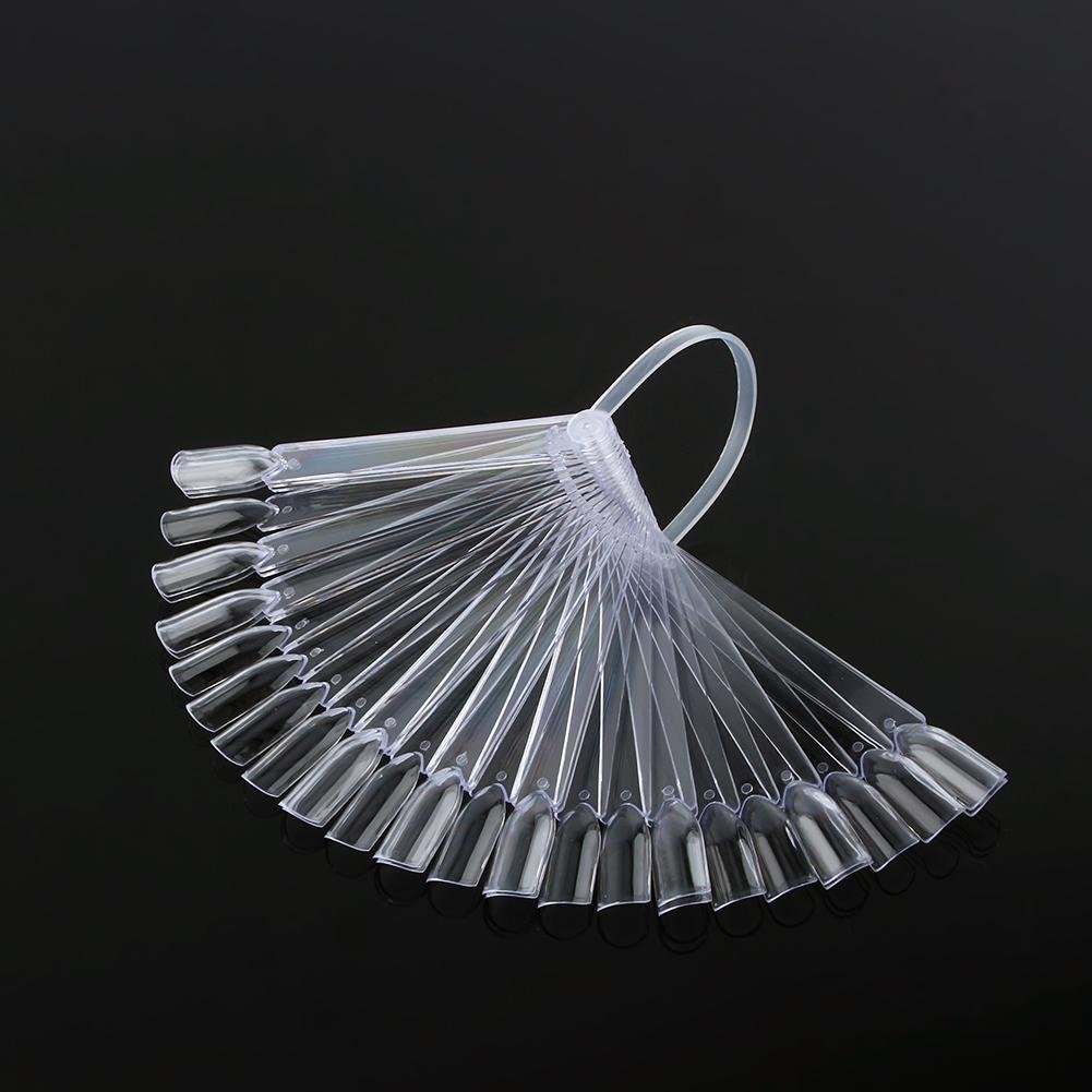 32 Pcs Fan-Shaped Fake Nail Art Display Chart - False Nail Tips Sticks & Polish Gel Practice Tool for Salon Beginners | Perfect for Nail Art Training, DIY Manicure & Professional Salon Use