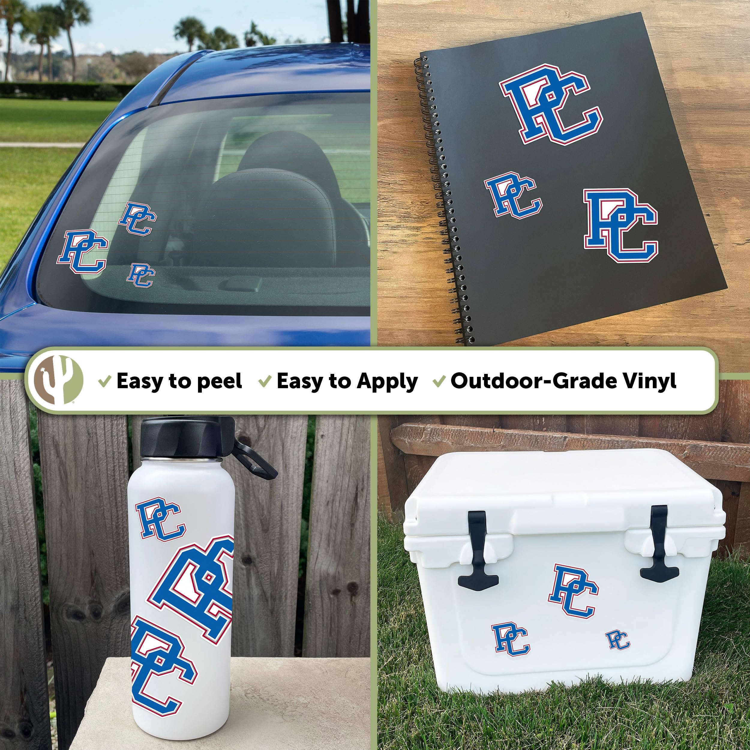 Desert Cactus Presbyterian College Sticker - Blue Hose PC Vinyl Decals for Laptop, Water Bottle, Car & Scrapbook - Durable T3 (Type 3-1) Decal - Perfect for College Pride, DIY Crafts & Gift Giving
