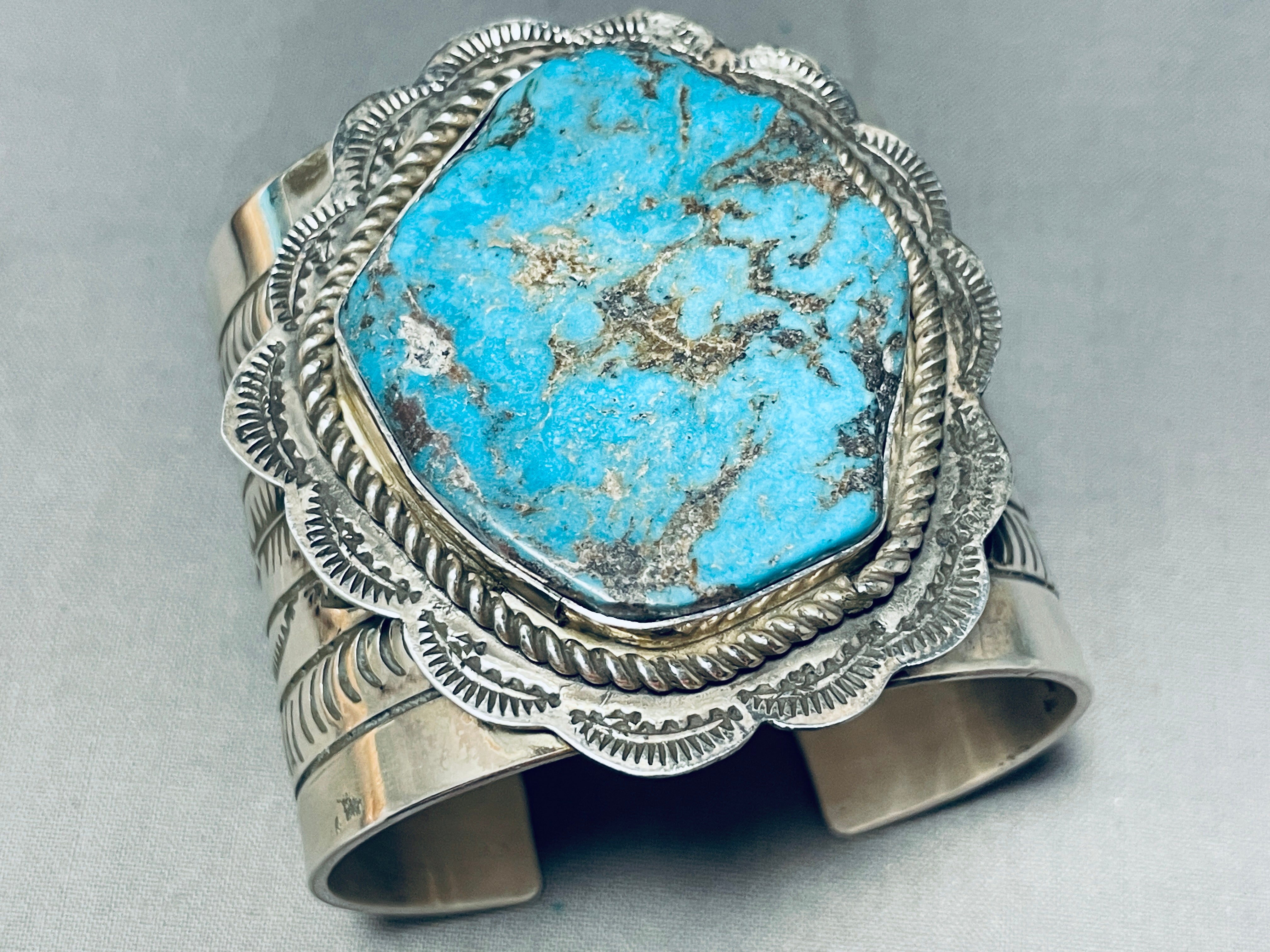 179 Grams Navajo Turquoise Sterling Silver Bracelet for Women - Handmade Native American Jewelry for Boho, Western & Casual Outfits