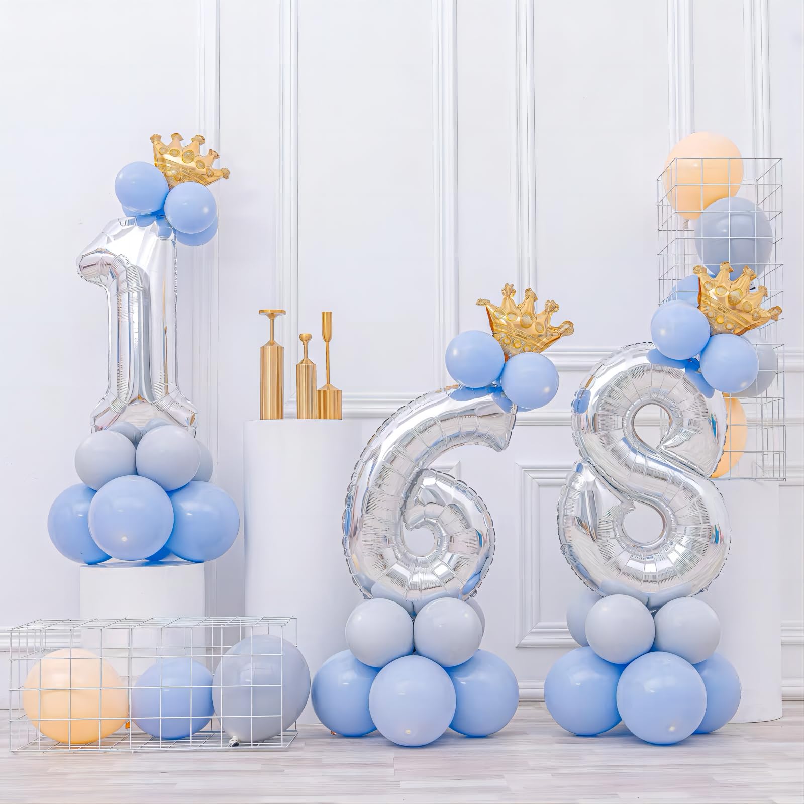 40 Inch Silver Number Balloons - Helium Mylar Foil Birthday Party Decorations for Weddings, Anniversaries, Bridal Showers & Bachelorette Parties | Perfect for Photo Backdrops, Cake Tables & Celebration Displays