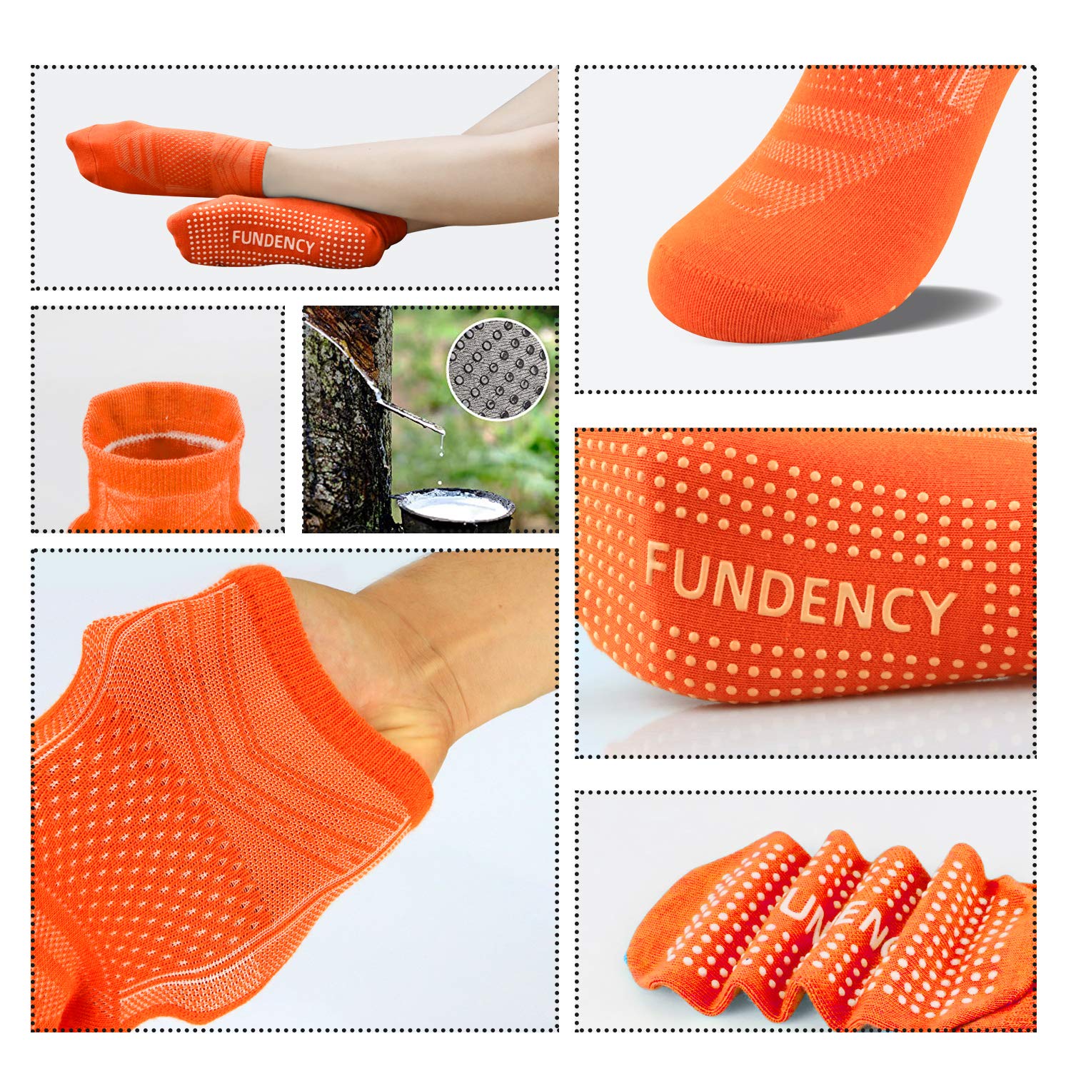 Non-Slip Yoga Socks for Women - Anti-Skid Pilates & Bikram Fitness Socks with Grip Dots - Perfect for Hot Yoga, Barre Workouts & Home Exercise