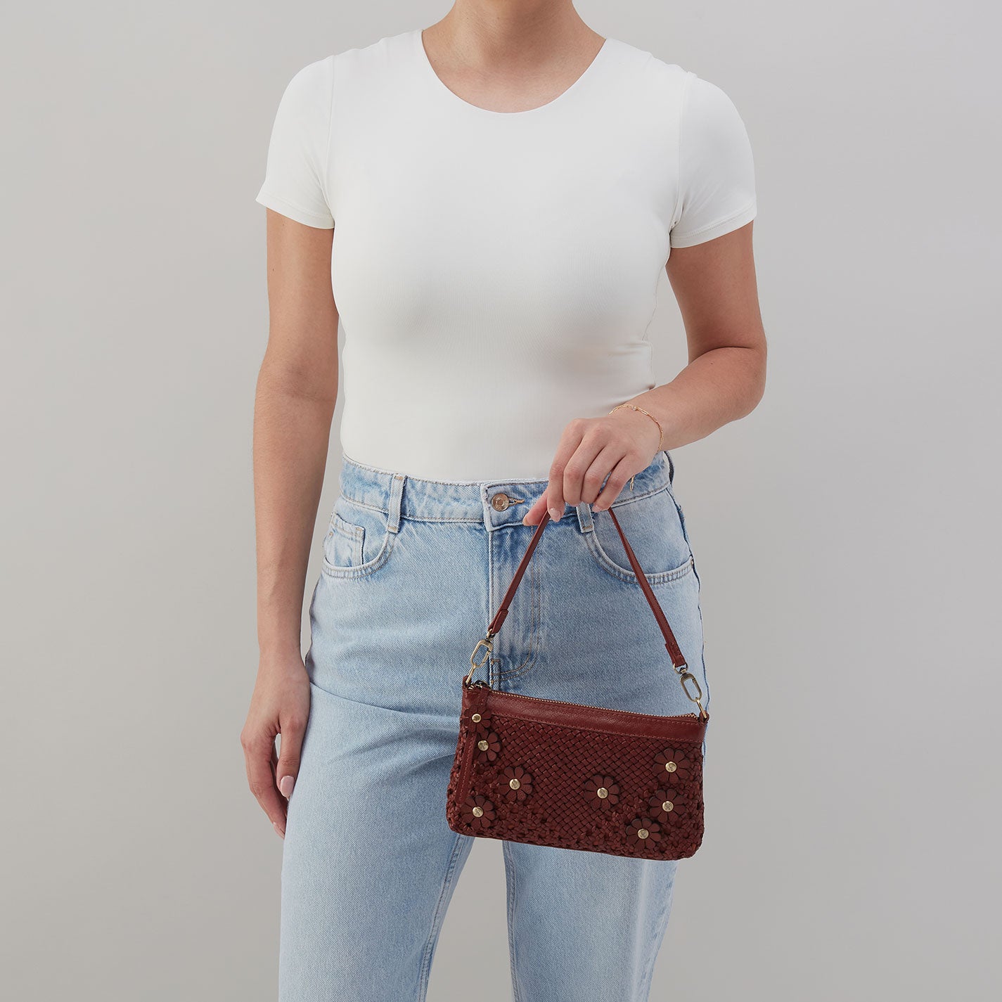 Darcy Crossbody Bag in Woven Leather - Chestnut Brown | Stylish Women's Shoulder Purse for Everyday Use, Work, and Travel