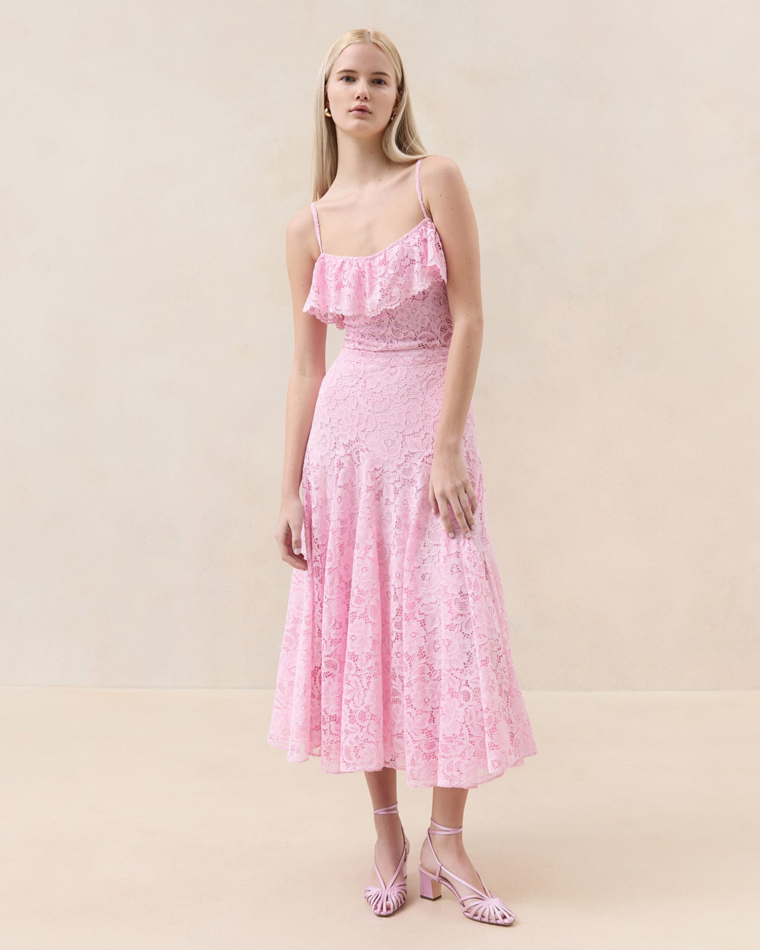 Parker Pink Lace Skirt for Women - Elegant Floral Embroidered High Waist A-Line Skirt | Perfect for Weddings, Parties & Date Nights