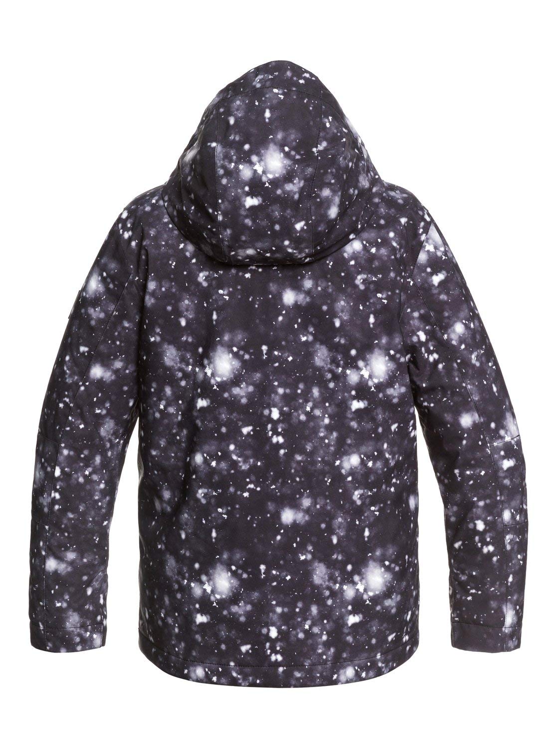 Quiksilver Mission Printed Boys Snow Jacket - X Small True Black Woolflakes | Waterproof Winter Coat for Kids Skiing & Snowboarding