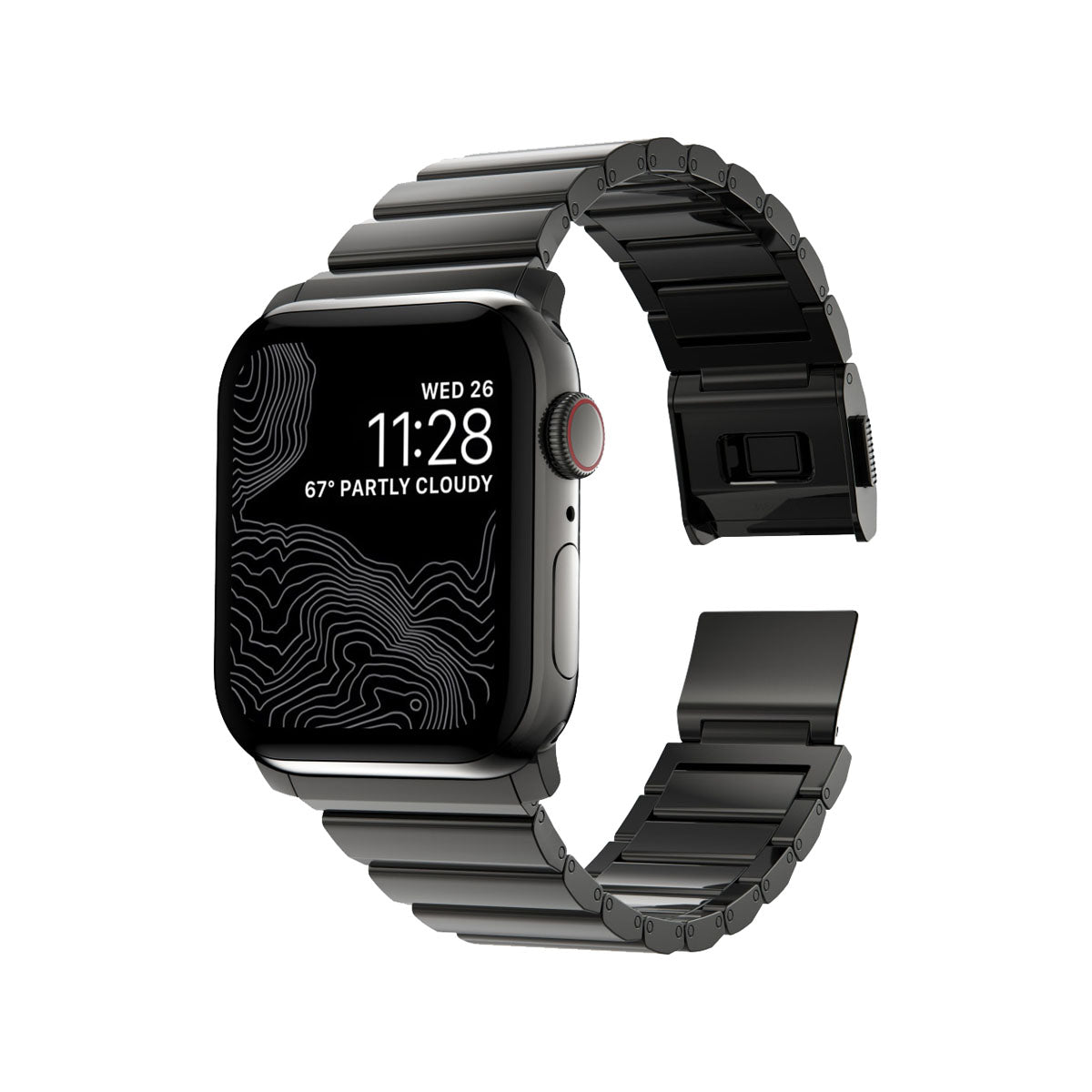 Nomad Apple Watch Band 45mm / 49mm Stainless Steel with Graphite Hardware - Premium Replacement Strap for Workout, Office & Everyday Wear