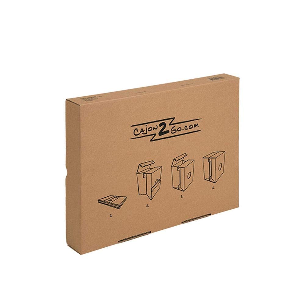 Foldable Pop-Up Cardboard Cajon-2-Go with Internal Snares - Portable Travel Cajon Drum for Beginners & Professionals - Perfect for Camping, Beach, Travel & Live Performances