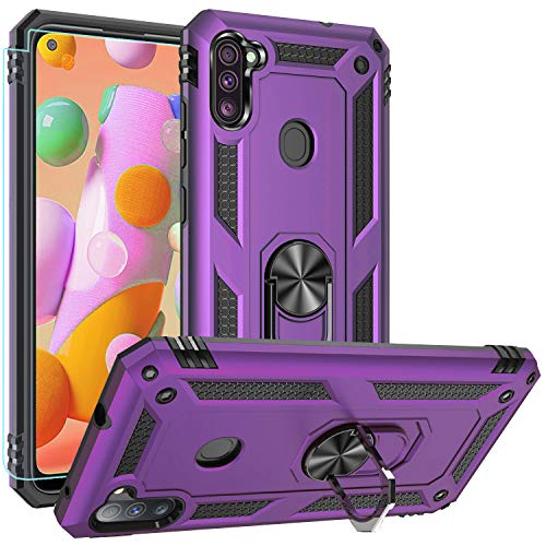 Purple Military Grade Rotating Ring Kickstand Case