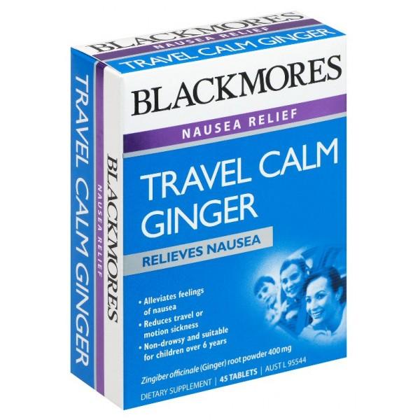 Blackmores Travel Calm Ginger - Natural Motion Sickness Relief for Adults & Kids - Perfect for Road Trips, Flights & Cruises
