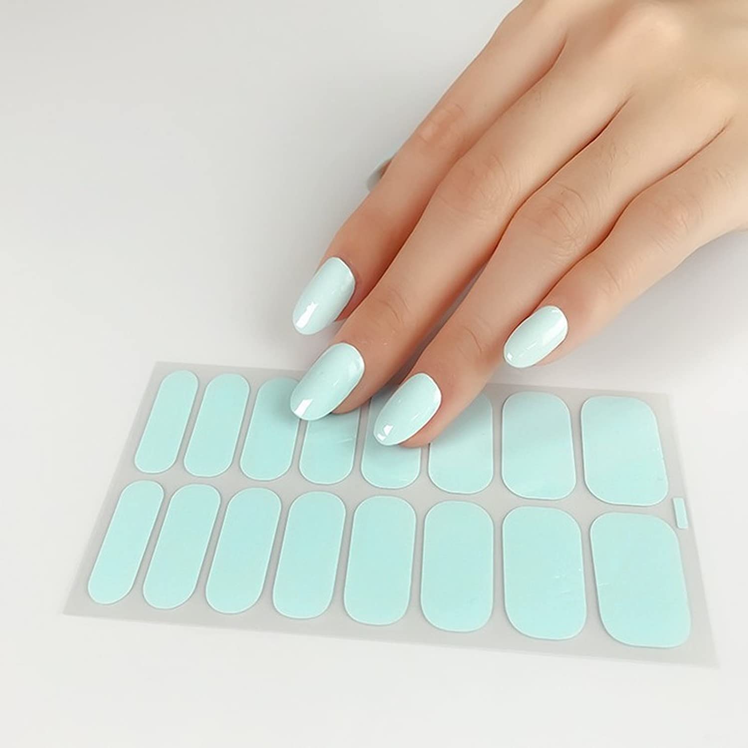 Simply Inked Sky Blue Nail Art Strips - Premium Designer Nail Stickers for Women & Girls | Easy DIY Manicure at Home, Perfect for Parties, Weddings & Everyday Wear
