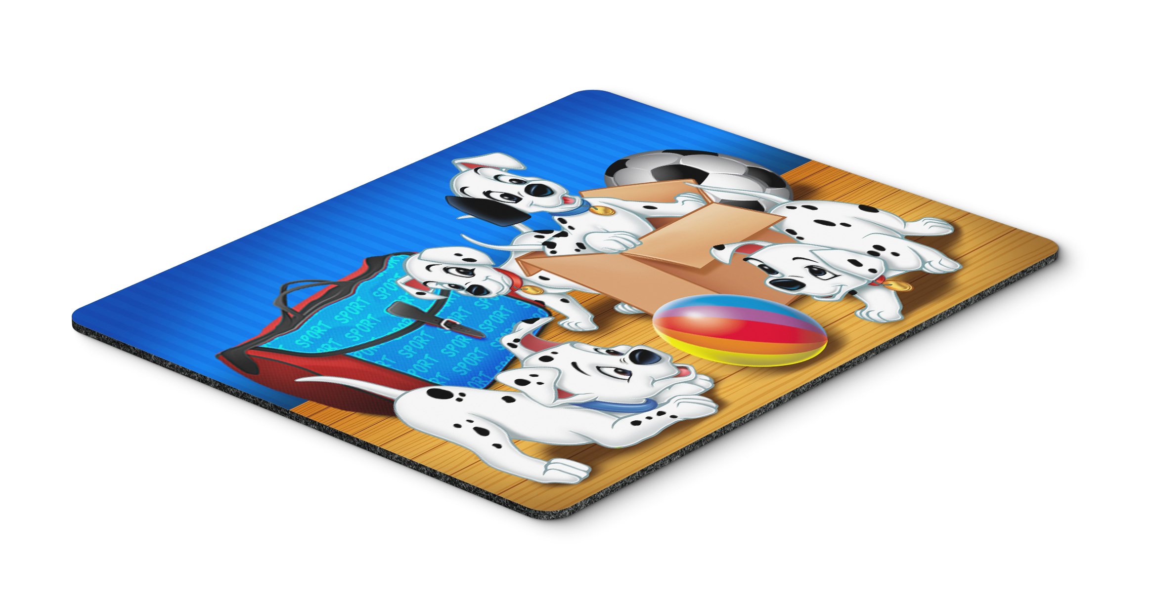 Washable Large Mouse Pad for Computers & Laptops - Dalmatians Playing Ball Design | Non-Slip Desk Mat for Home Office, Gaming & Work | Multi-Use as Hot Pad or Trivet