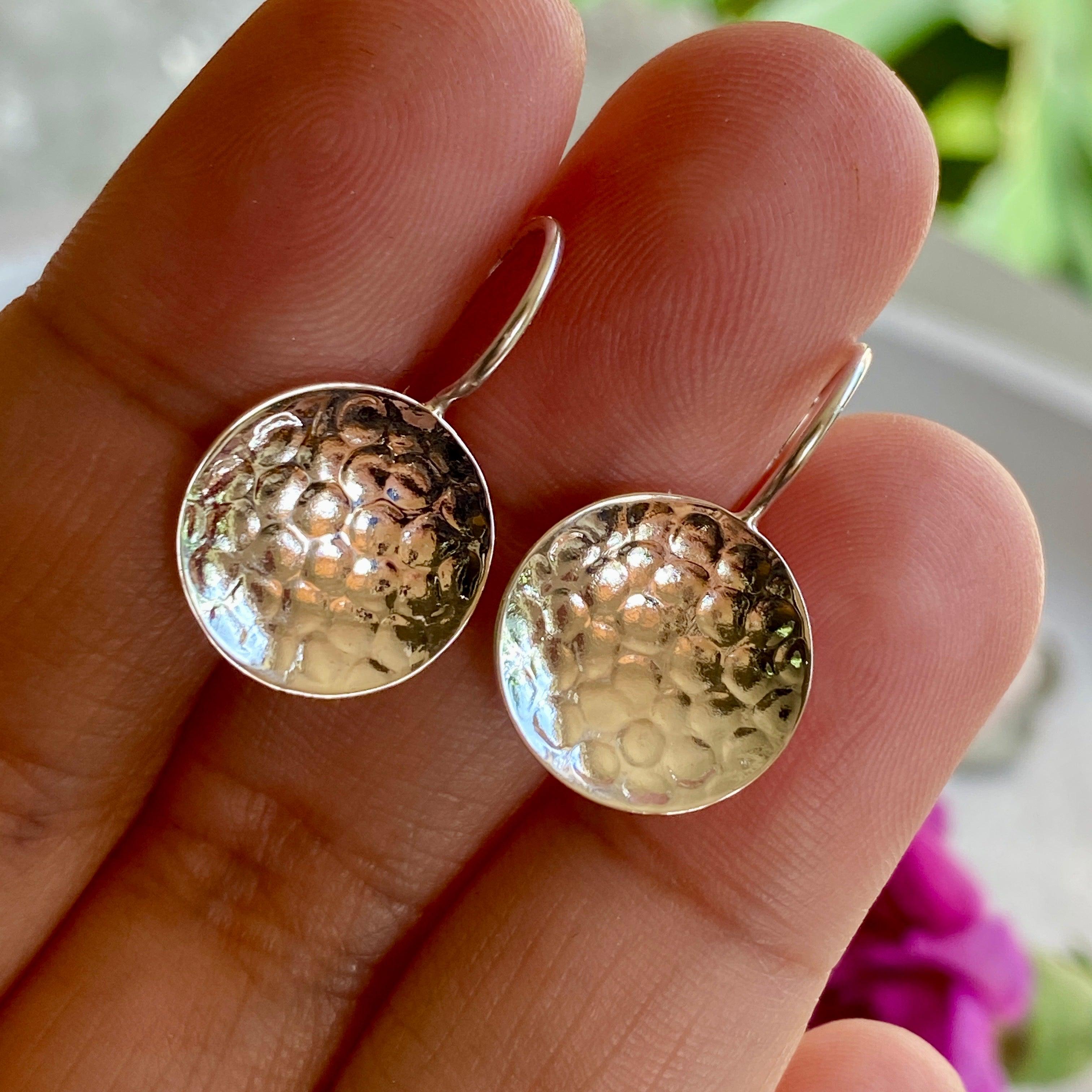 Beaten Concave Earrings SE1806 - Handmade Boho Jewelry for Women, Perfect for Parties & Everyday Wear
