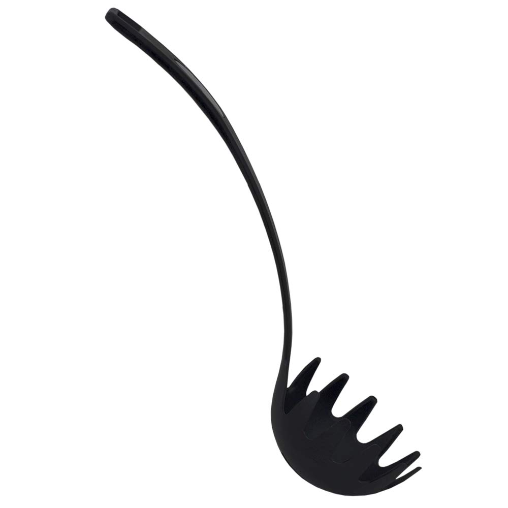 Heat-Resistant Flexible Nylon Curved Handle Kitchen Utensil Set - Non-Stick Spatula for Baking, Frying, Grilling, Cooking & Pasta Serving - Perfect for Sauteing, Stir-Frying and Serving Dishes - Black