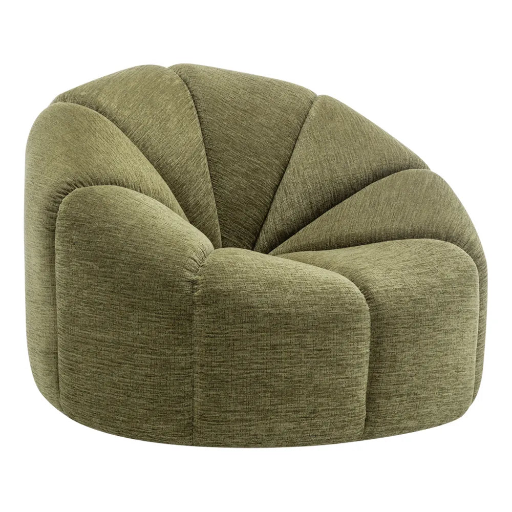 Avalon Occasional Chair - Olive Chenille Upholstered Accent Chair for Living Room, Bedroom & Office - Comfortable Modern Lounge Chair with Soft Fabric
