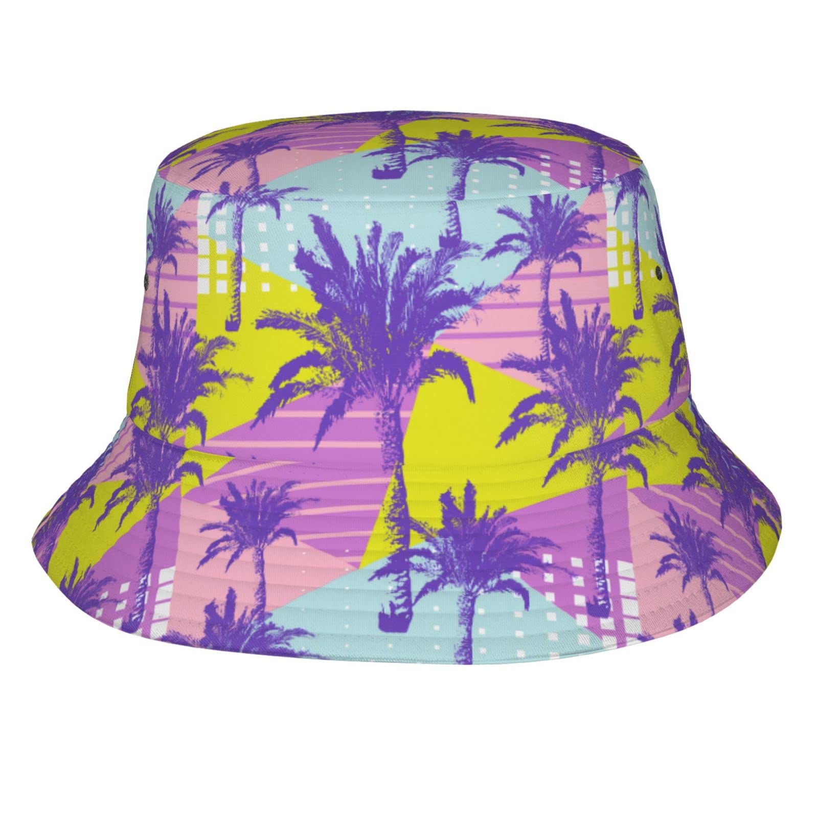 Tropical Print Bucket Hat - Packable Sun Hat for Women & Men, Fashion Fisherman Hat for Beach, Outdoor, Travel & Summer Activities