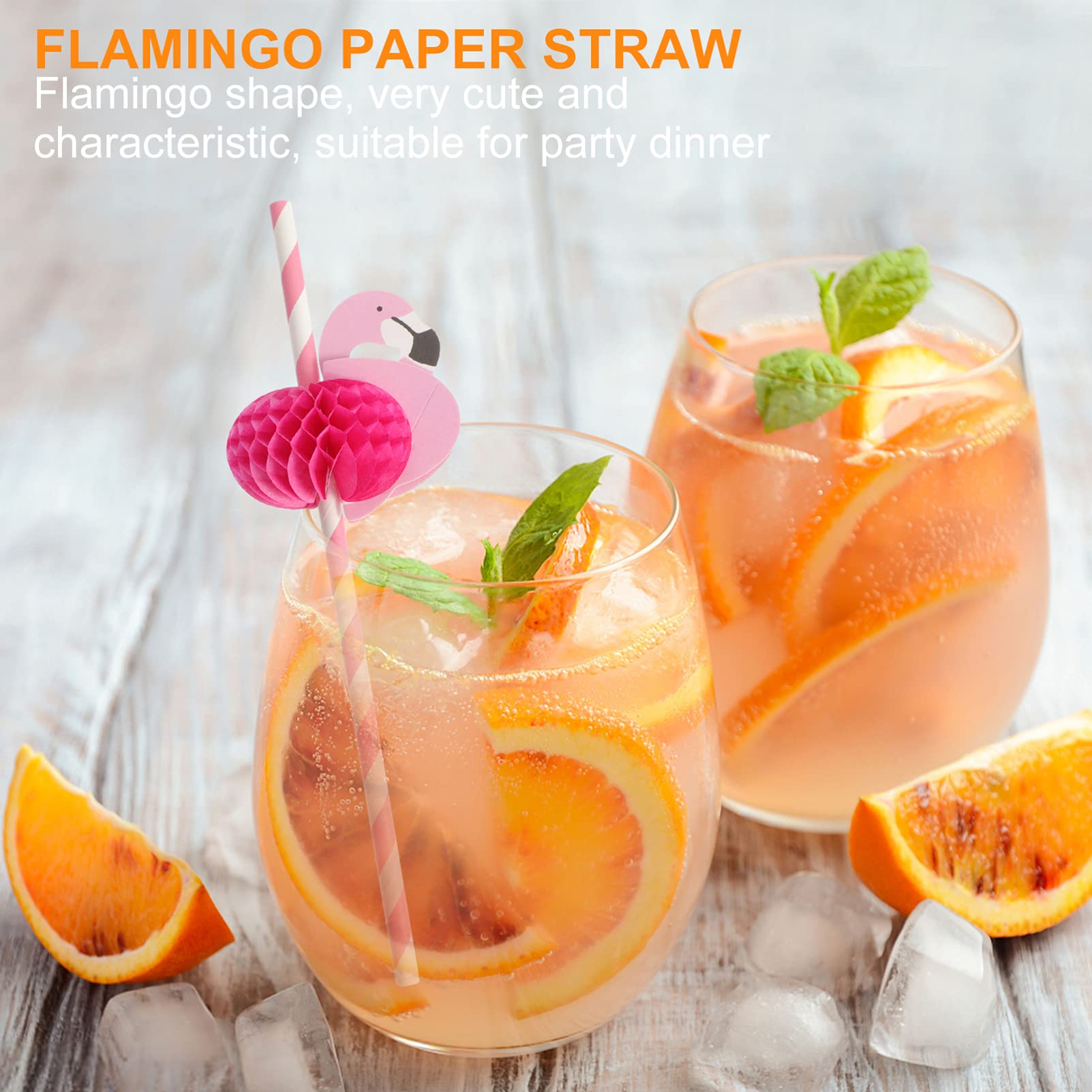 KESYOO 25pcs Flamingo Paper Straws - Eco-Friendly Cocktail & Party Drinking Straws, Decorative Paper Pipettes for Tropical Drinks, Pool Parties & Summer Celebrations