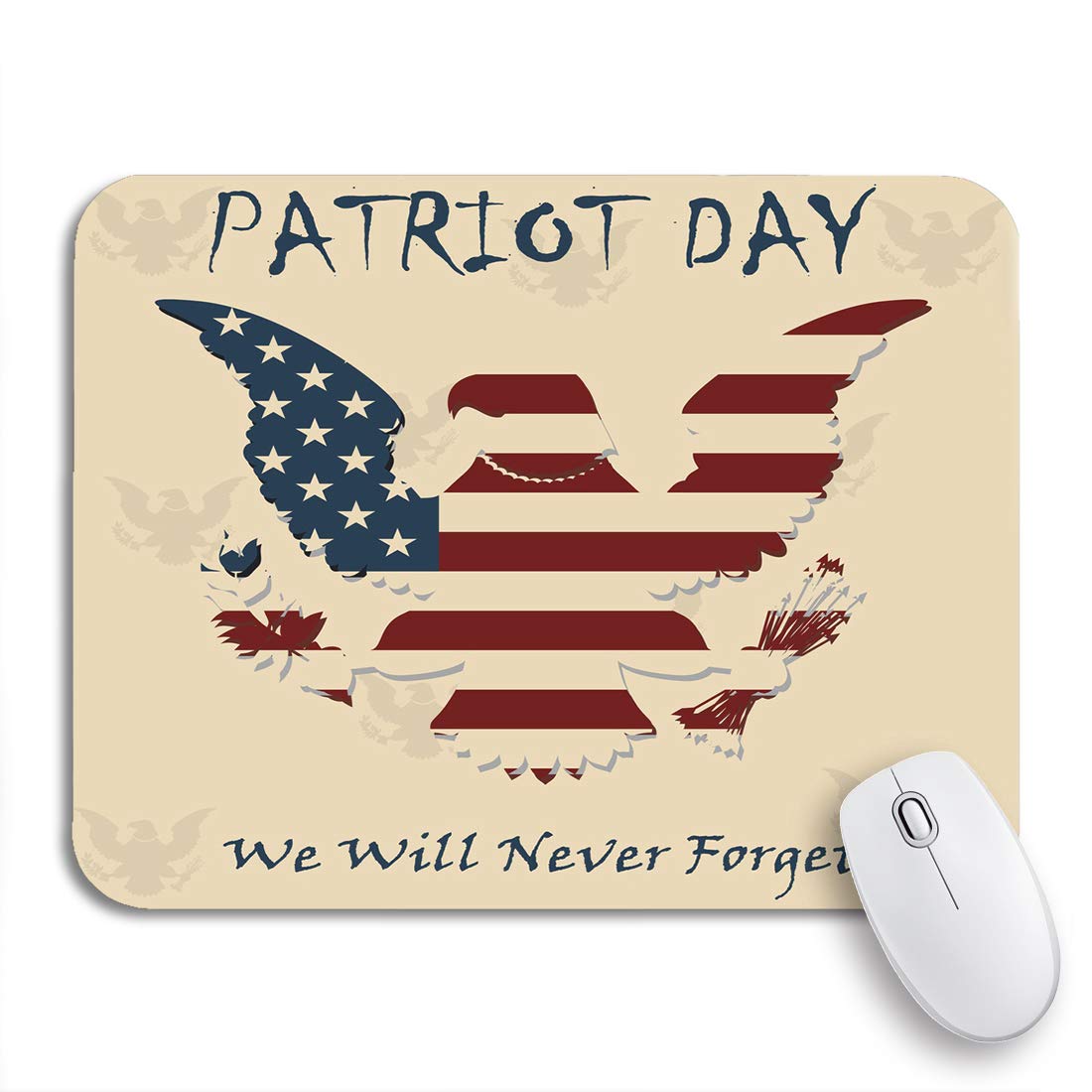 Adowyee Patriotic Gaming Mouse Pad - 9.11 Memorial Design with Non-Slip Rubber Base (9.5