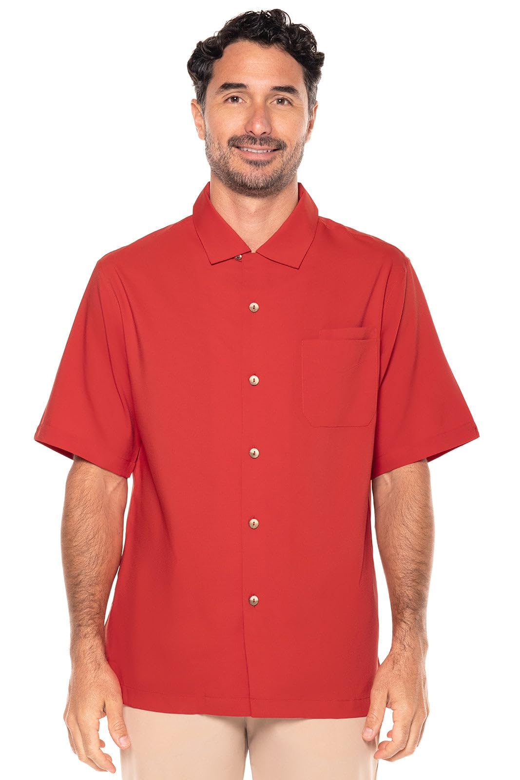 Coolibar UPF 50+ Men's Safari Camp Shirt - Sun Protective Long Sleeve Button Down Shirt for Outdoor Hiking, Fishing & Travel - UV Protection Clothing for Men