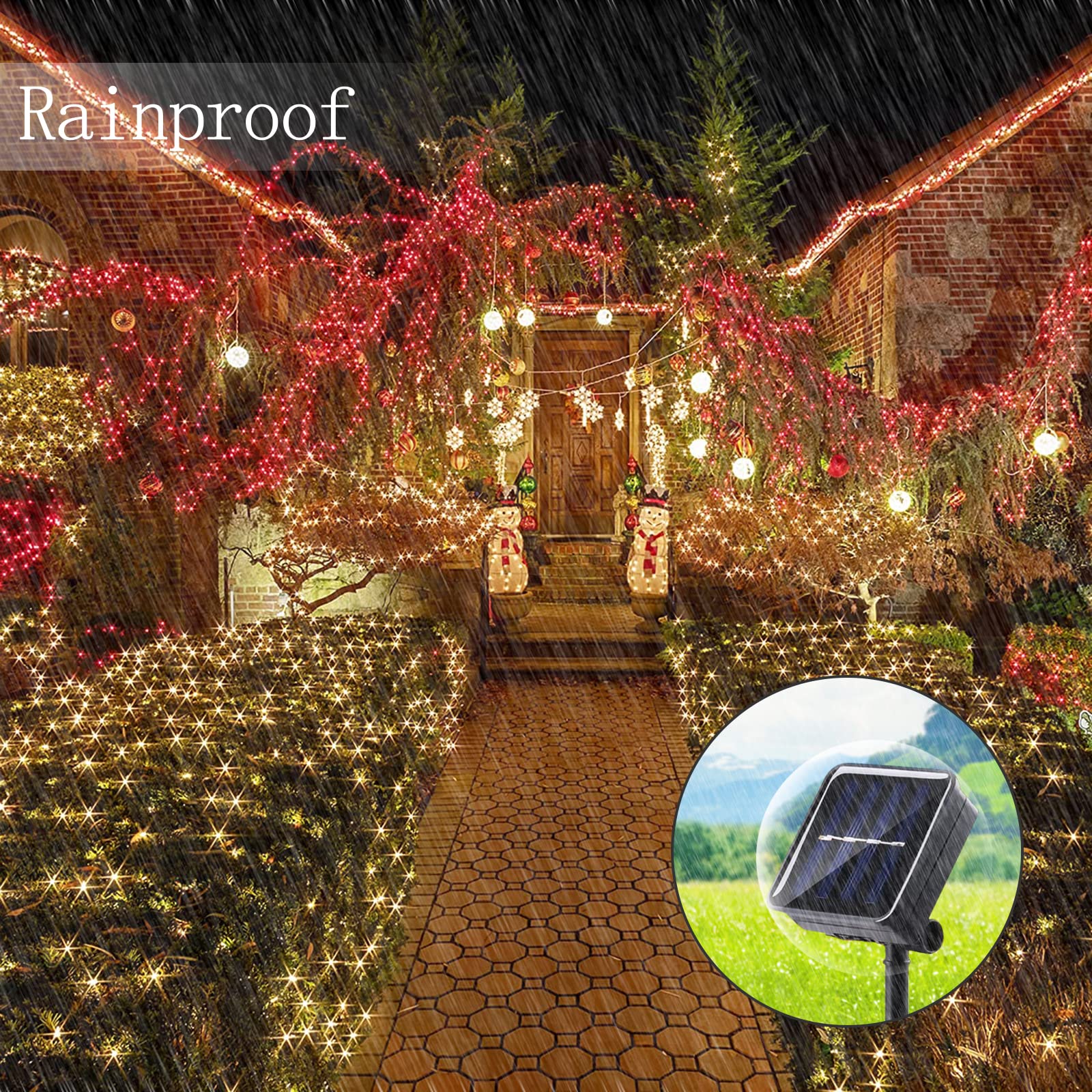100 LED 33ft Solar String Lights Outdoor Waterproof - Warm White Fairy Lights for Christmas, Garden, Wedding, Party & Holiday Decorations - Perfect for Patio, Pathway, Lawn and Backyard Lighting