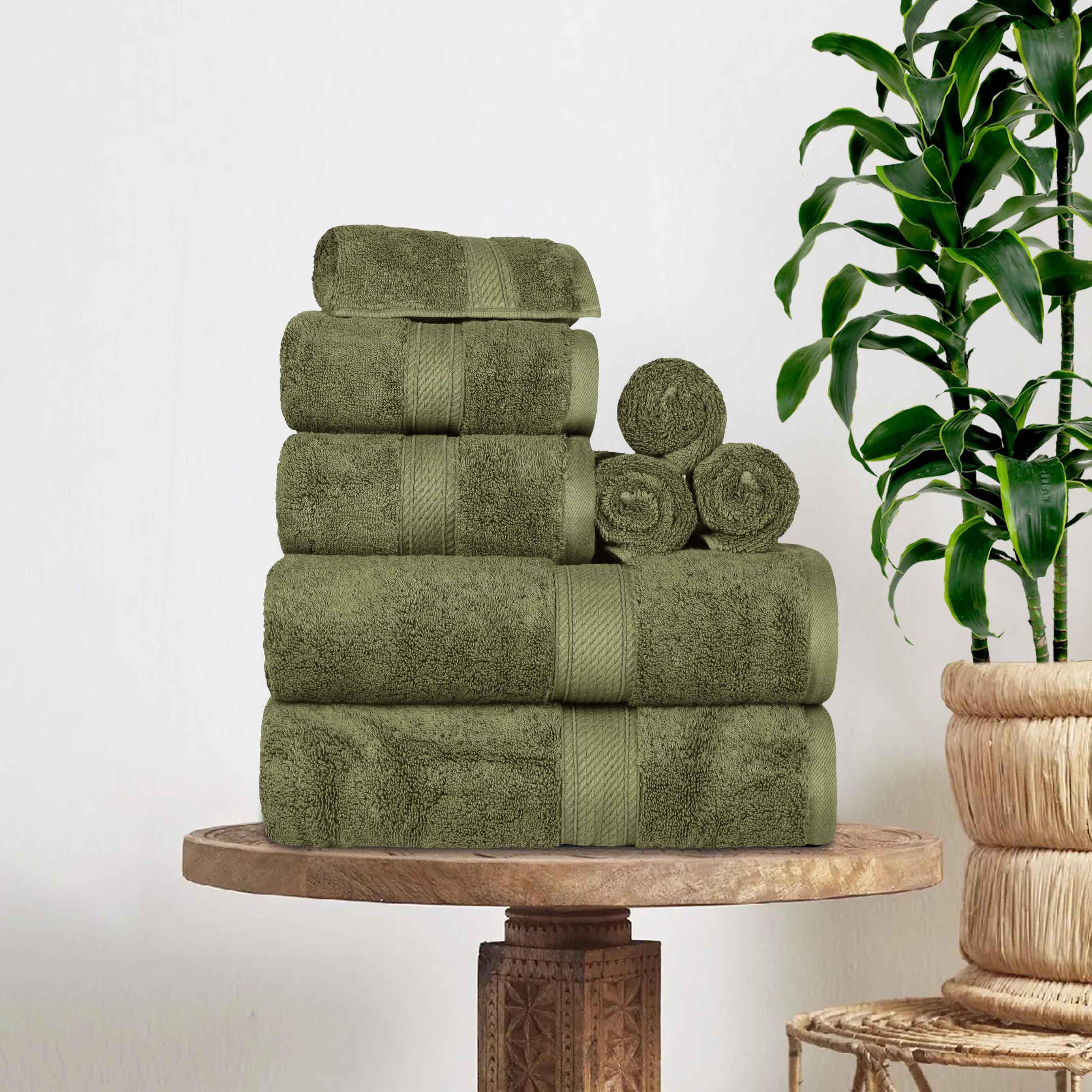 Premium 8-Piece Egyptian Cotton Towel Set - Ultra Soft, Heavyweight & Plush for Bath, Spa & Luxury Home Decor