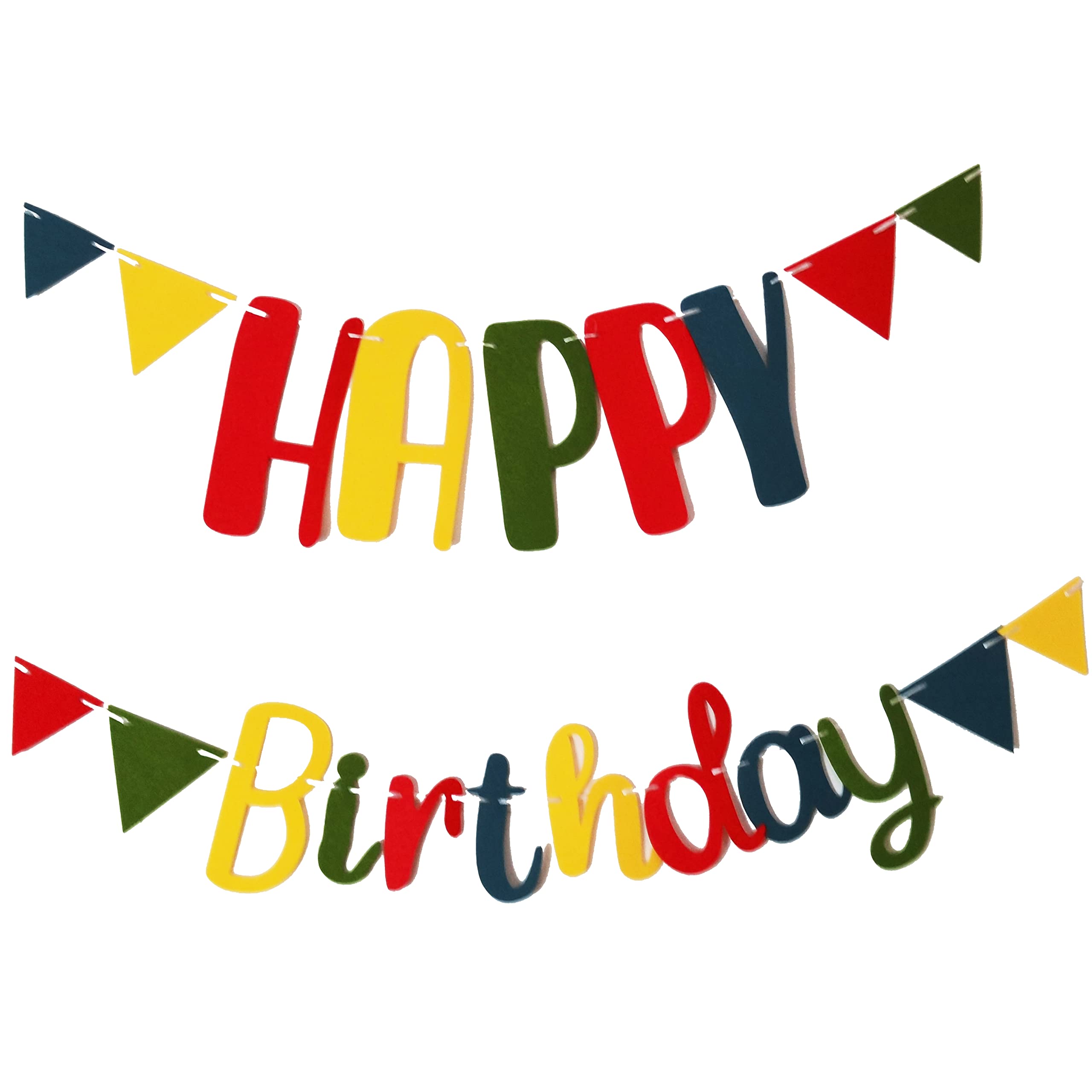 Rainbow Jungle Dinosaur Happy Birthday Banner - Colorful Party Decorations & Bunting for Kids Birthday, Baby Shower, Dinosaur Theme Party | Perfect for Indoor & Outdoor Decor, Photo Backdrops, Classroom Celebrations