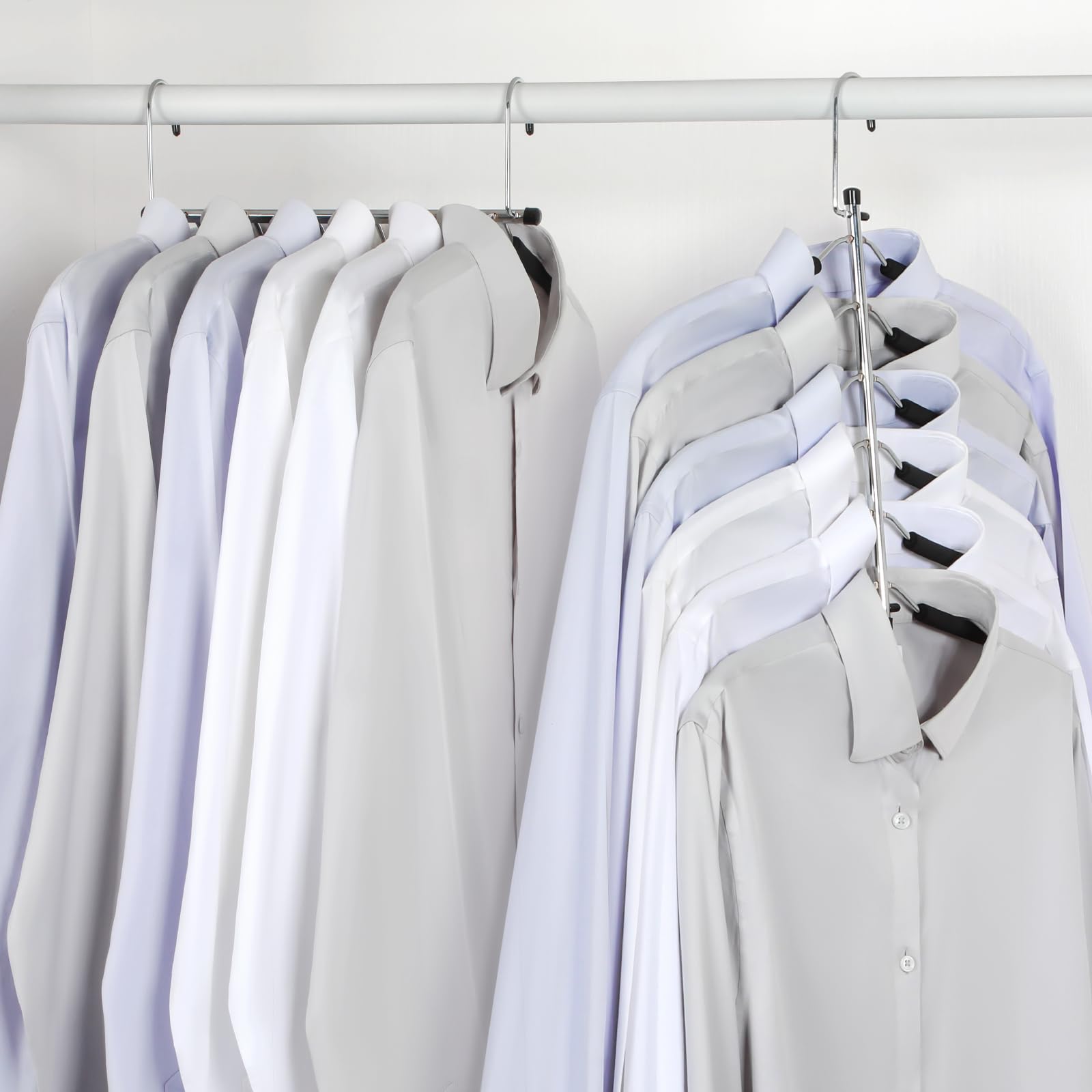 TOPIA Space Saving 6-Tier Clothes Hangers - No Bump Shoulder Design with Non-Slip Foam Padding (2 Pack) | Perfect for Closet Organization & Storage for Men & Women | Ideal for Small Spaces, Travel, and Wardrobe Management