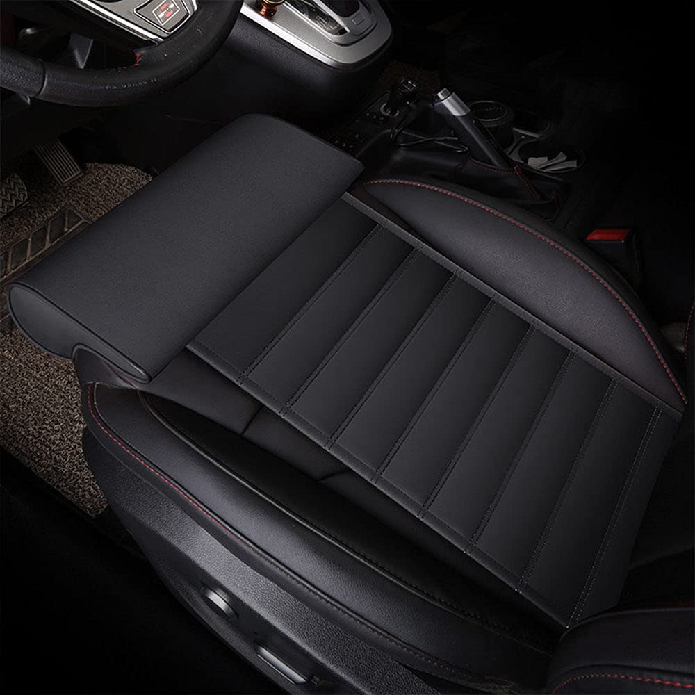 **Leather Knee Pads & Leg Support Cushion - Car Seat Extender for Long-Distance Driving, Office, Home, Bus & Train - Comfortable Leg Pillow (Black)**    *Perfect for Travel, Work, or Relaxation at Home*