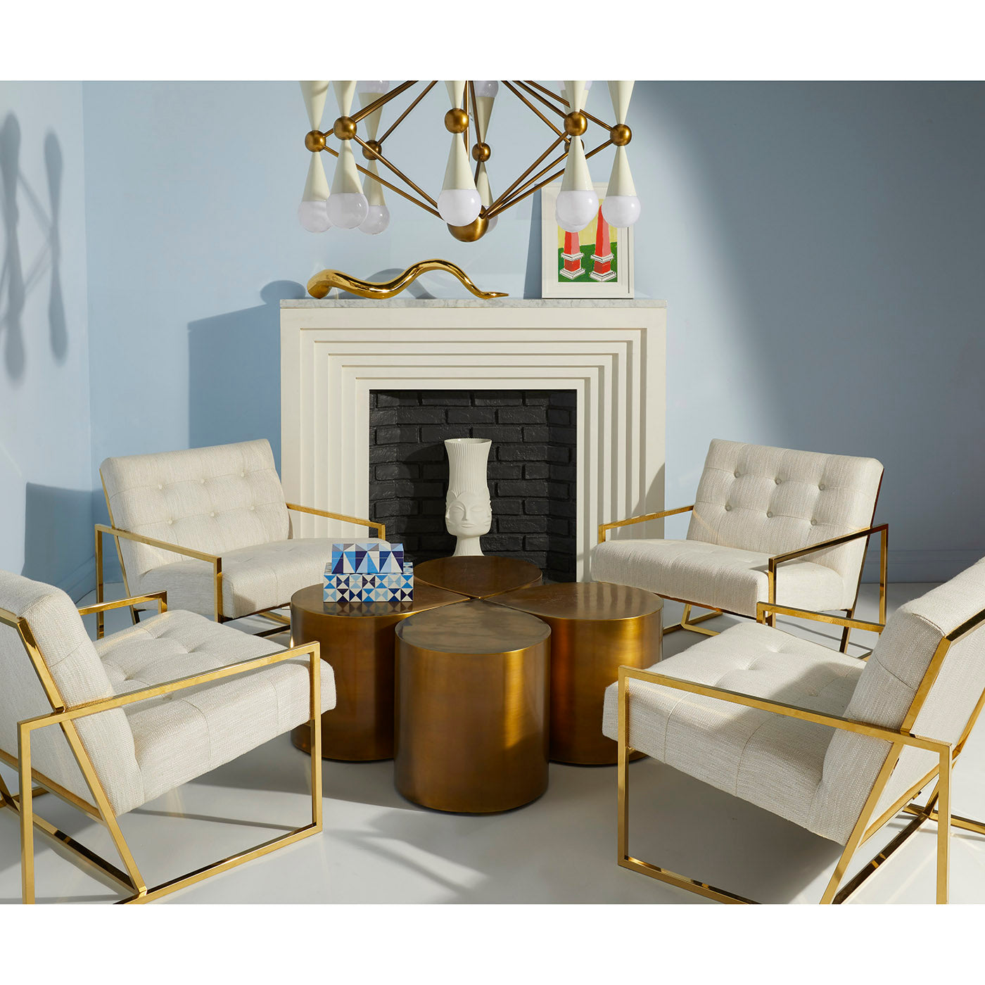 Stylish Brass Teardrop Table Bundle - Elegant Dining & Living Room Furniture Set for Home Decor | Perfect for Modern Interior Design & Entertaining Guests