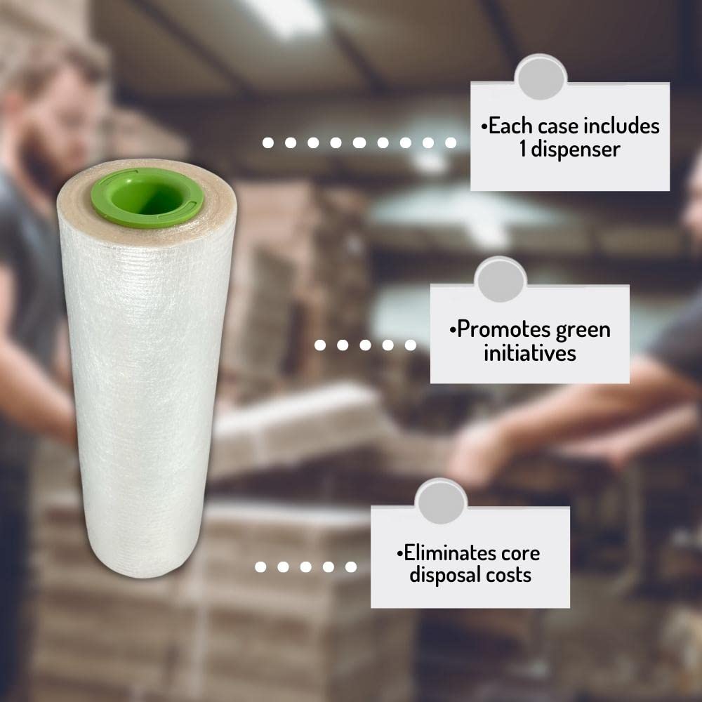 PSBM Coreless Stretch Wrap with Hand Saver - 8 Pack, 18