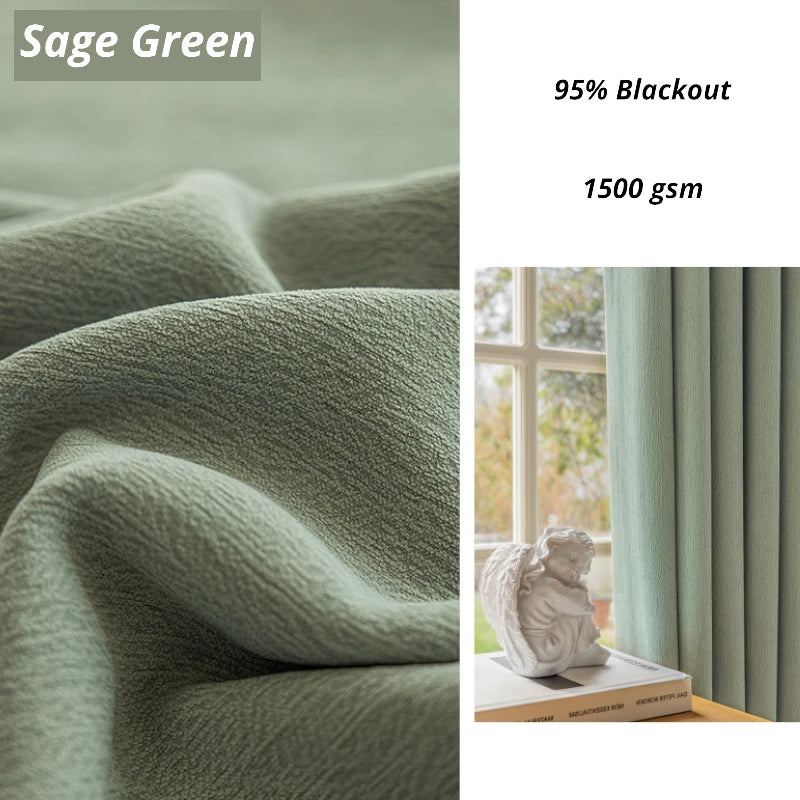 Ellie Anti-Bacterial Chenille Curtain Swatch - Soft Textured Fabric for Living Room, Bedroom & Nursery Decor - Premium Home Window Treatment