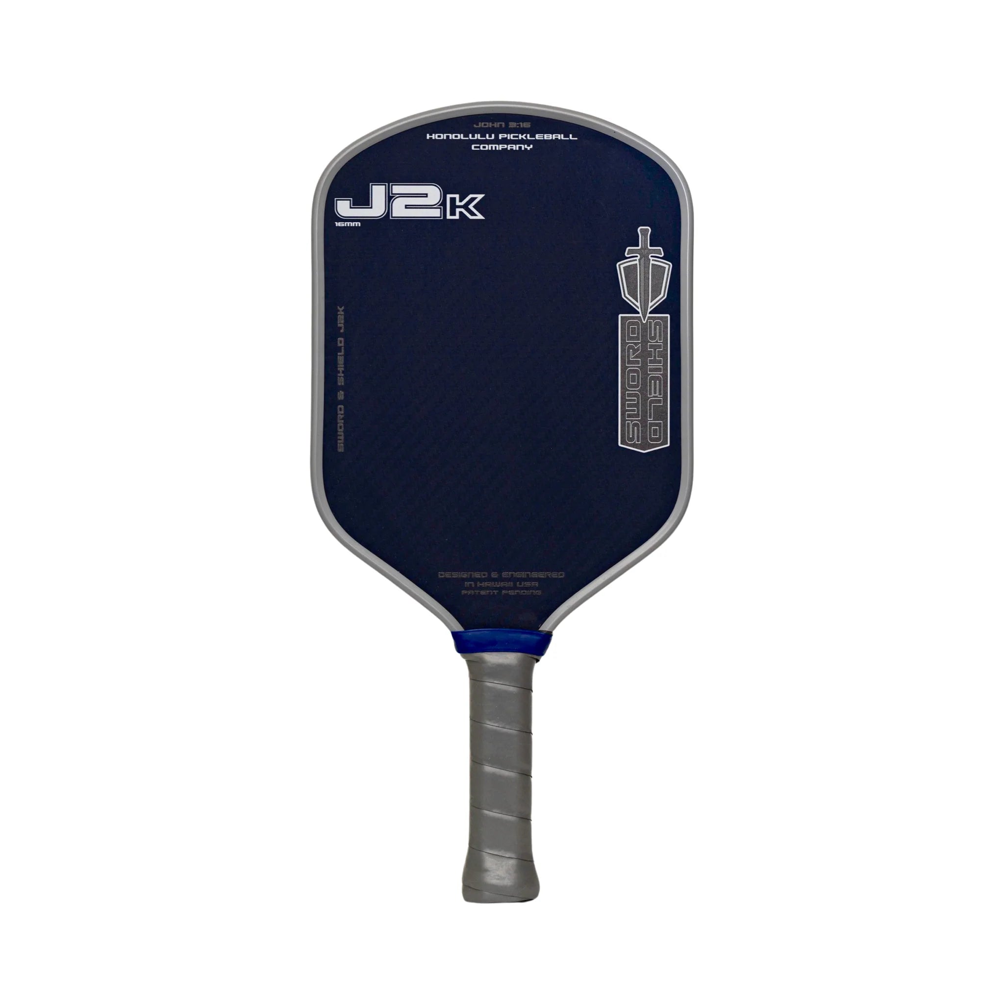 Premium Honolulu Sword & Shield J2K Pickleball Paddle - Lightweight Carbon Fiber with Cushion Grip - Perfect for Outdoor & Indoor Play, Tournaments & Recreational Games