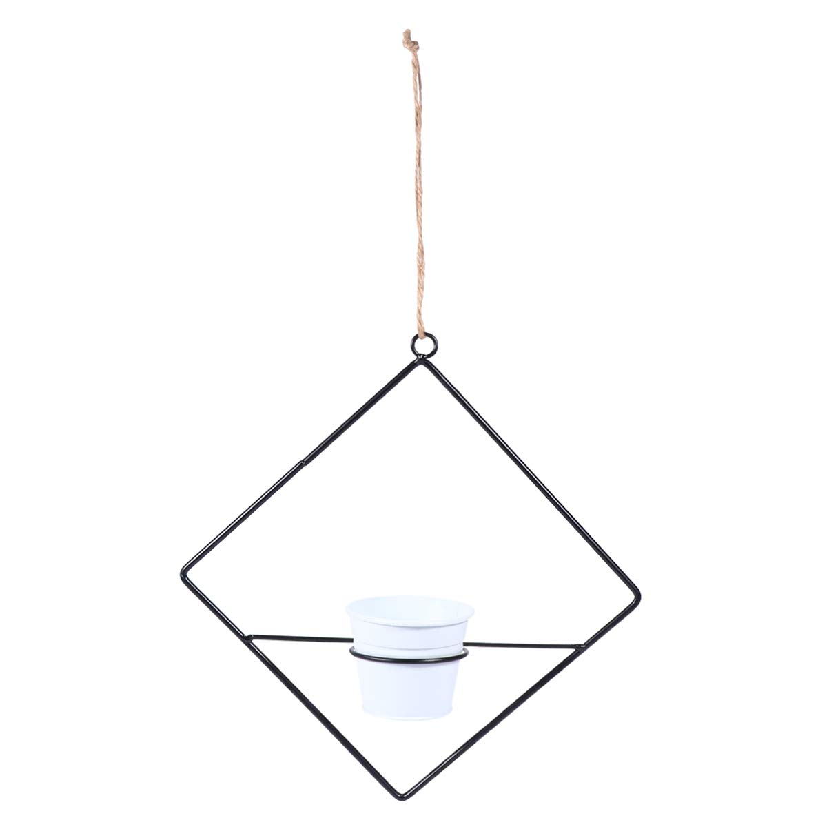 Modern Mini Hanging Planter - Metal Wall Ceiling Flower Pot with Hanger for Succulents, Cactus, Herbs & Air Plants | Indoor Outdoor Home Garden Decor for Windows, Balcony & Patio