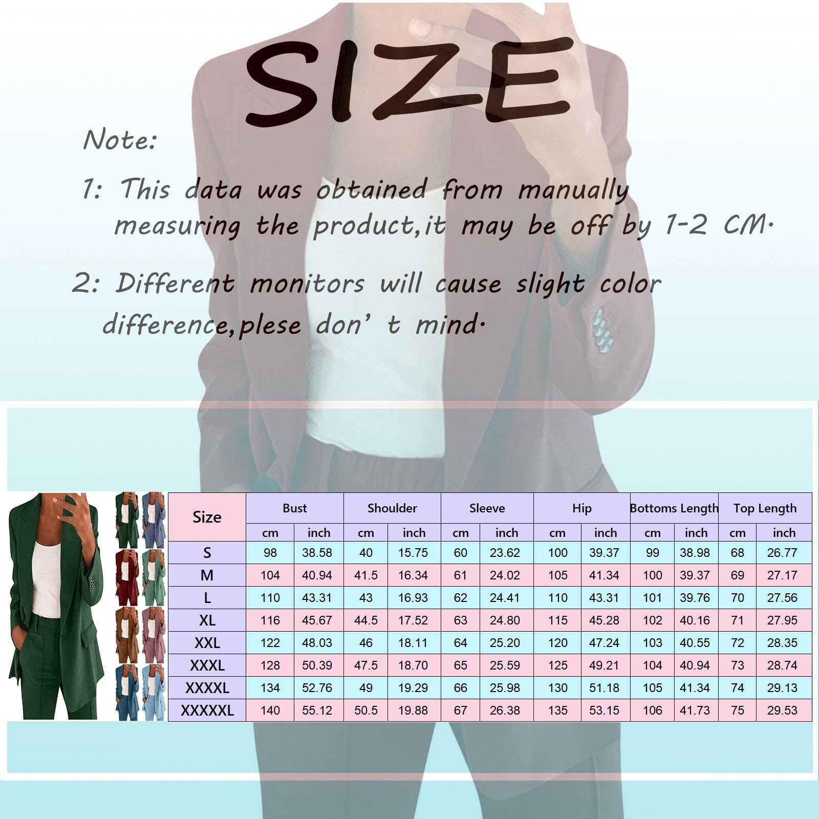 Women's 2-Piece Blazer Pantsuit Set - Business Casual Office Outfits for Work & Events